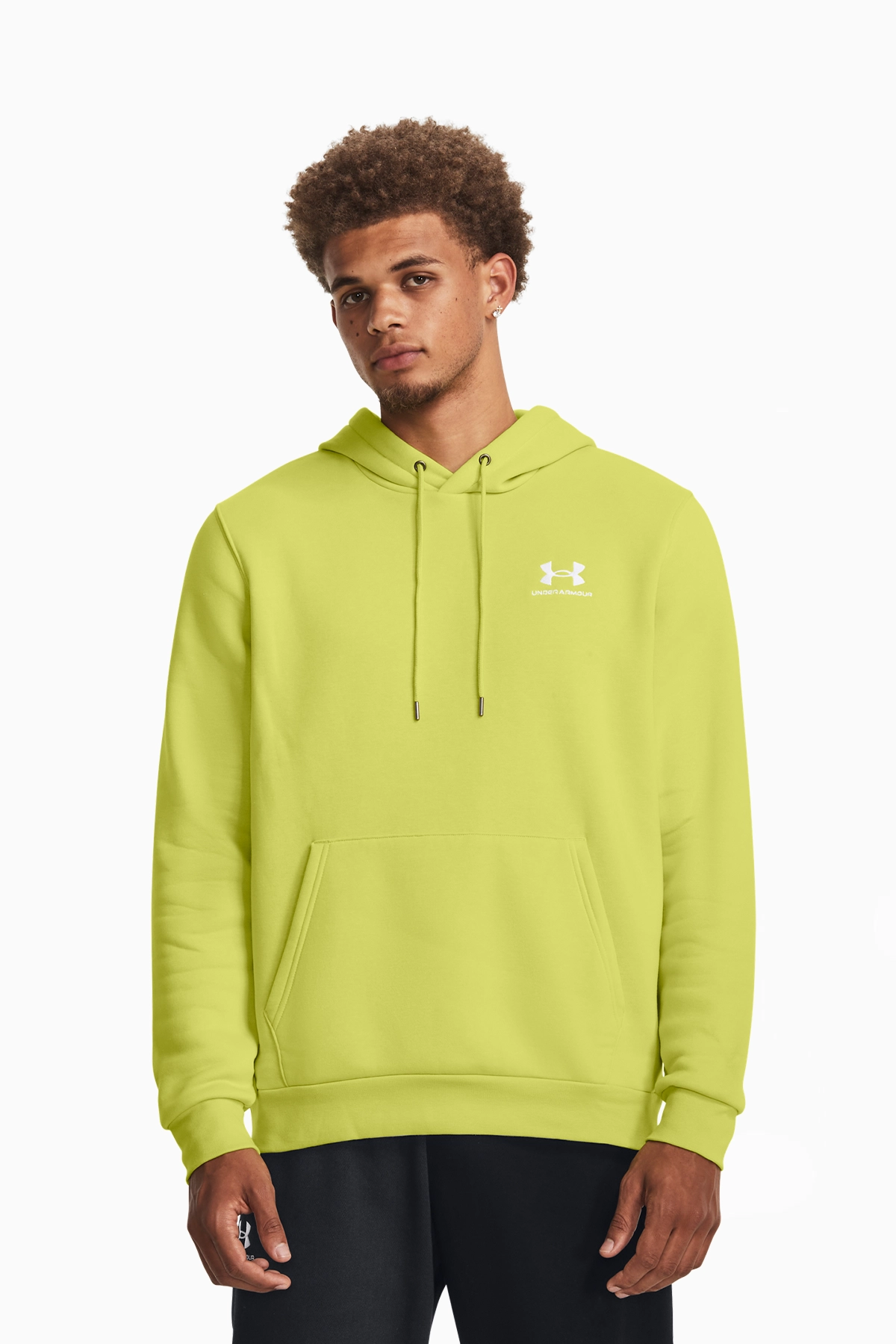 Bluza z kapturem Under Armour Essential Fleece - Limonkowy