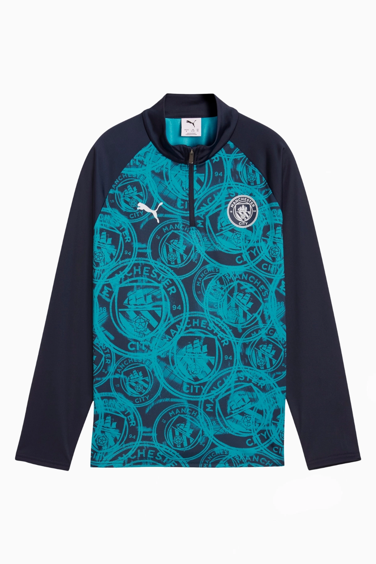 Bluza Puma Manchester City 25/26 Warm Up 1/4 Zip Top Junior - Granatowy