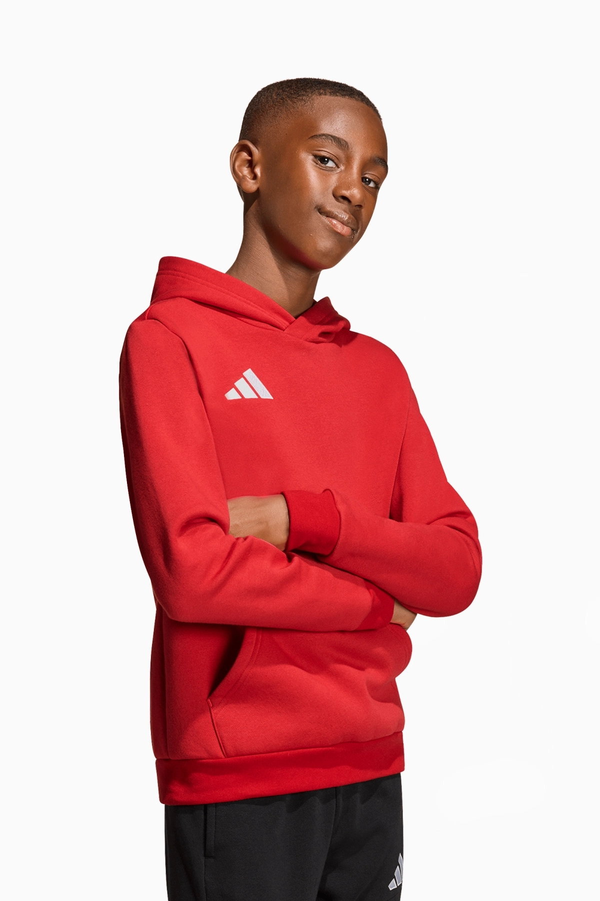 Bluza z kapturem adidas Entrada 26 Sweat Junior - Czerwony