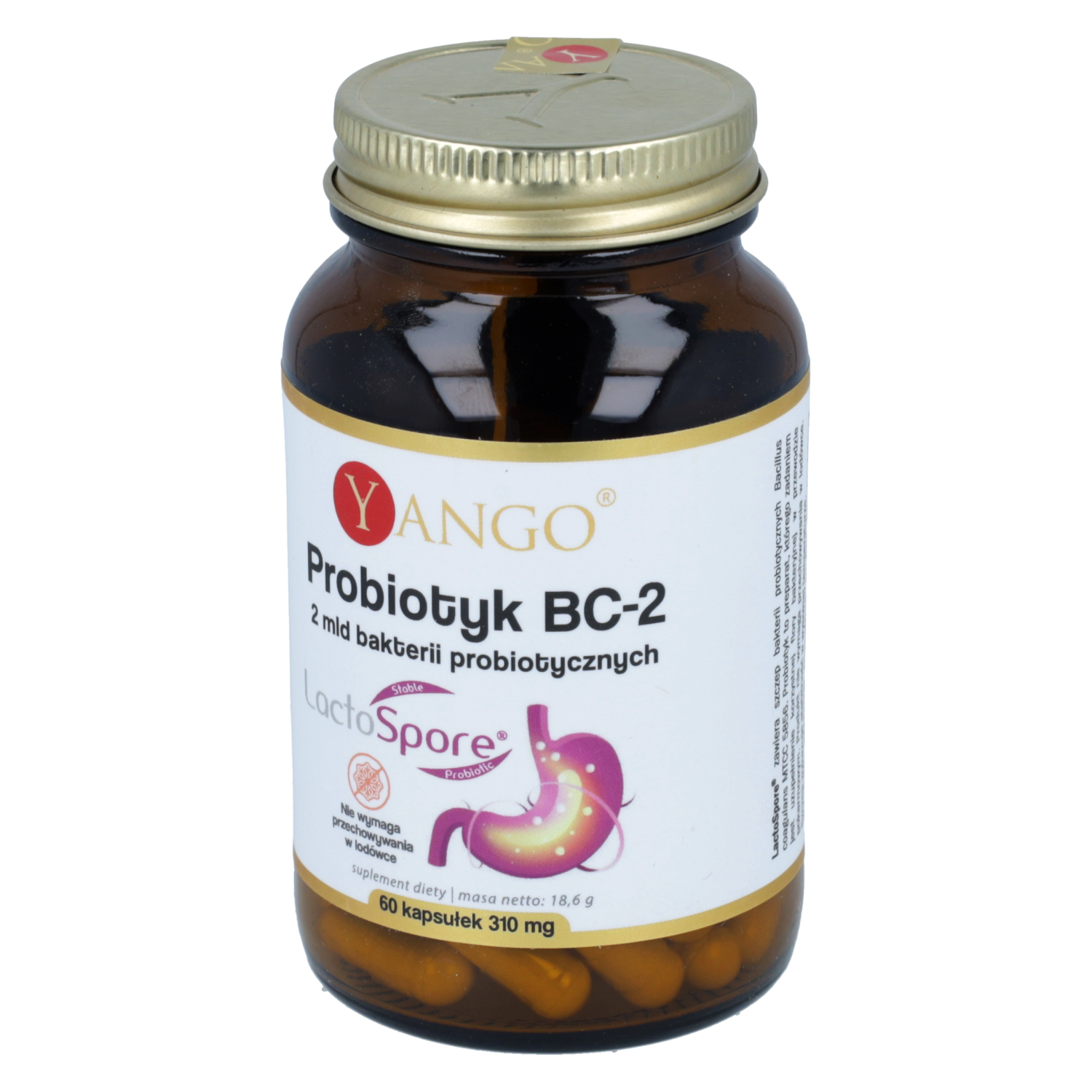 Yango probiotyk bc-2 2 mld bakterii probiotycznych, 60 kapsułek