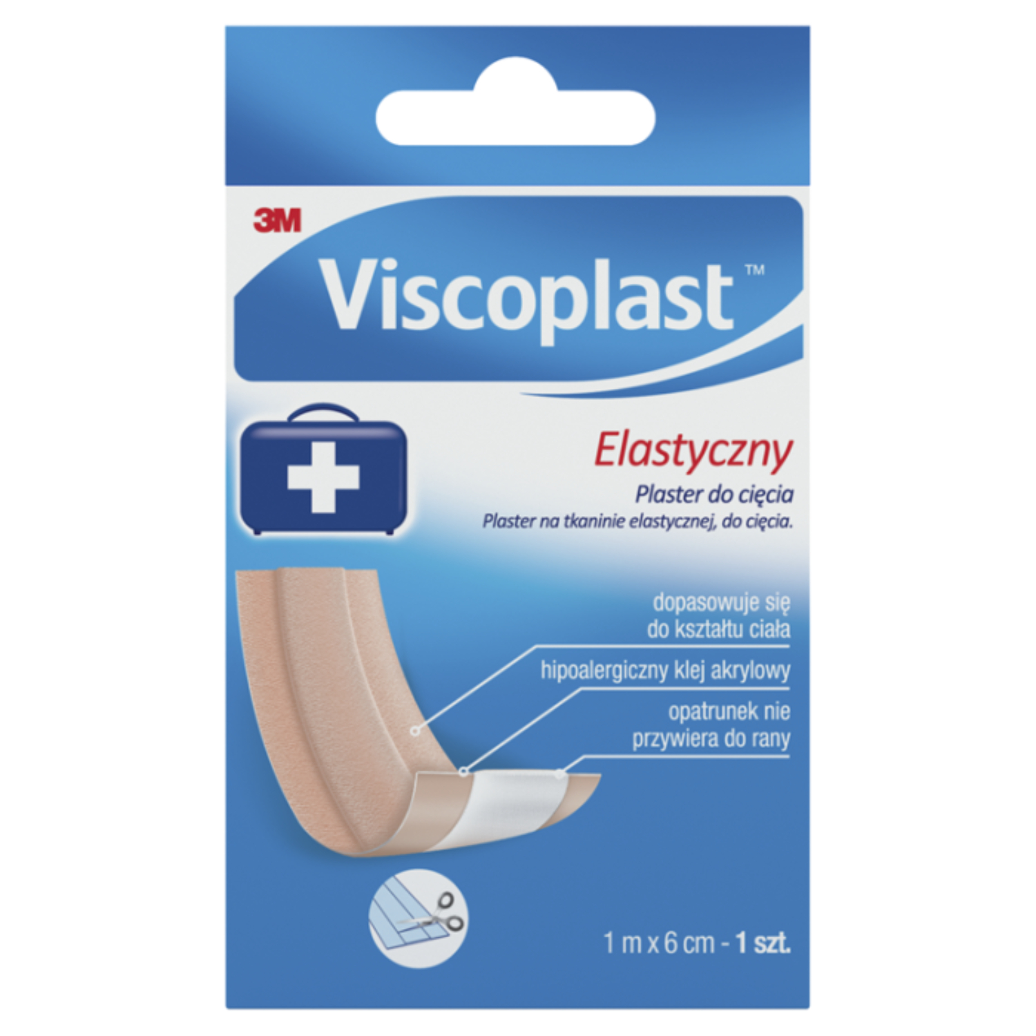 Viscoplast - elastyczny plaster do cięcia, 1 m x 6 cm, 1 sztuka