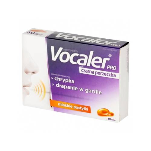 Vocaler pro, o smaku czarnej porzeczki, 30 pastylek do ssania