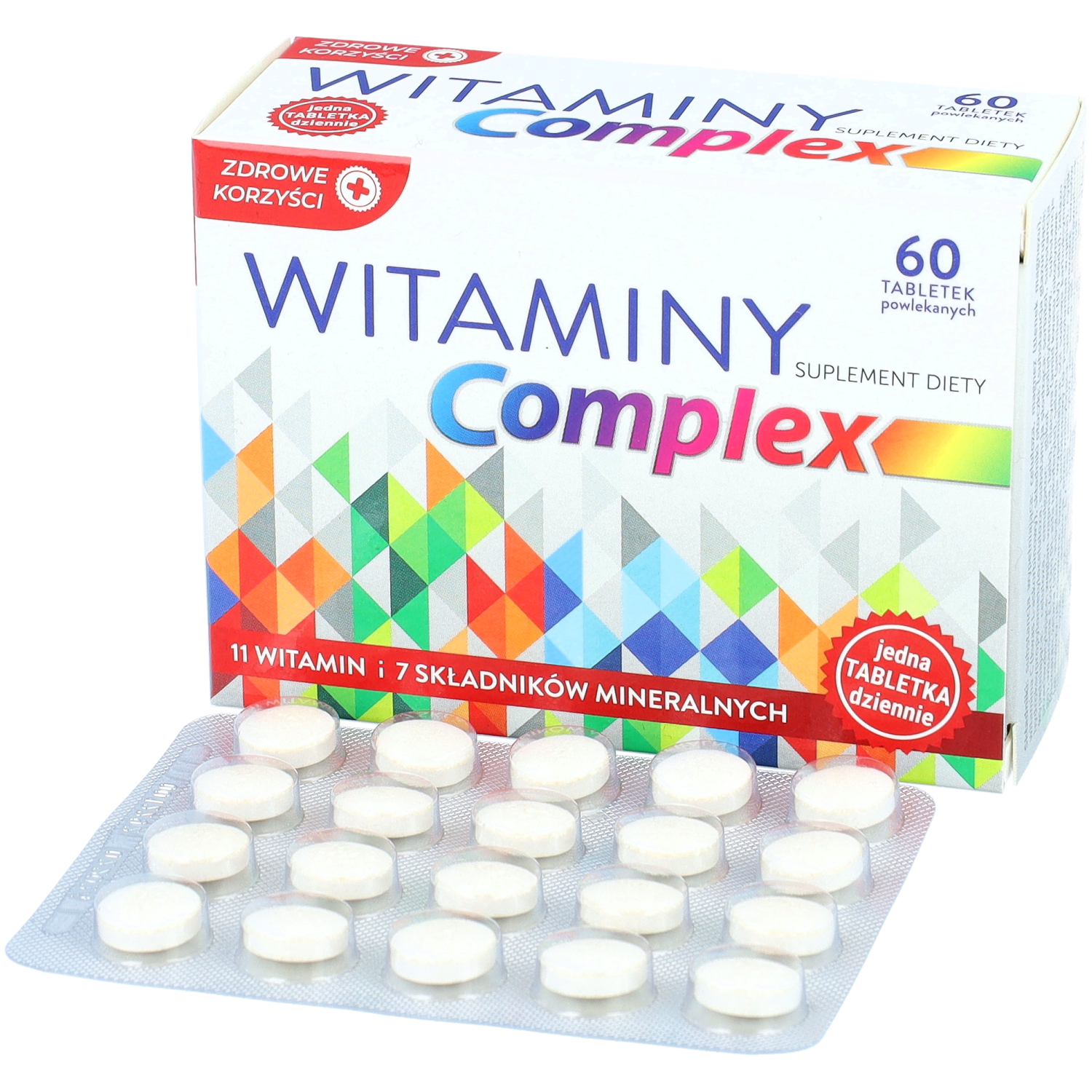 Zdrowe korzyści witaminy complex, 60 tabletek powlekanych