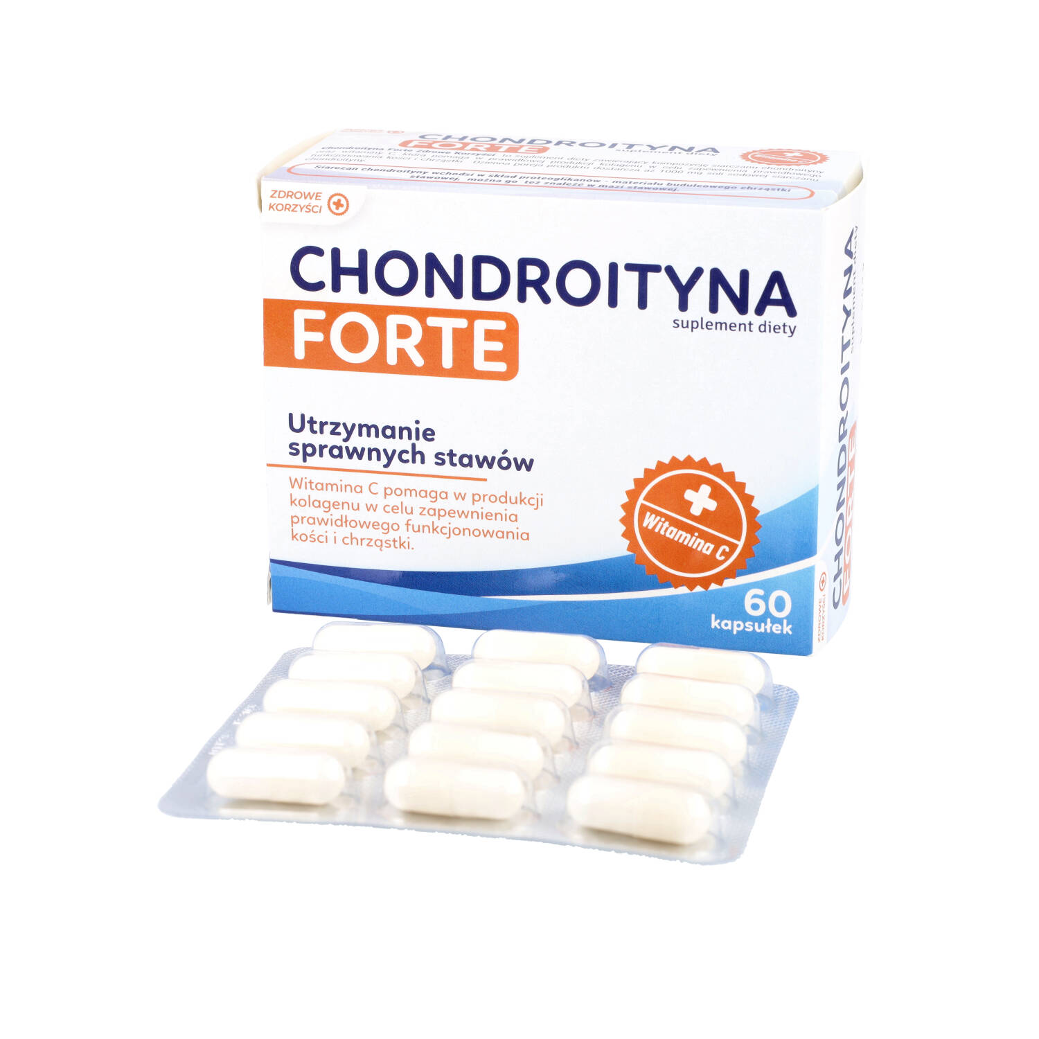 Zdrowe korzyści chondroityna forte, 60 kapsułek