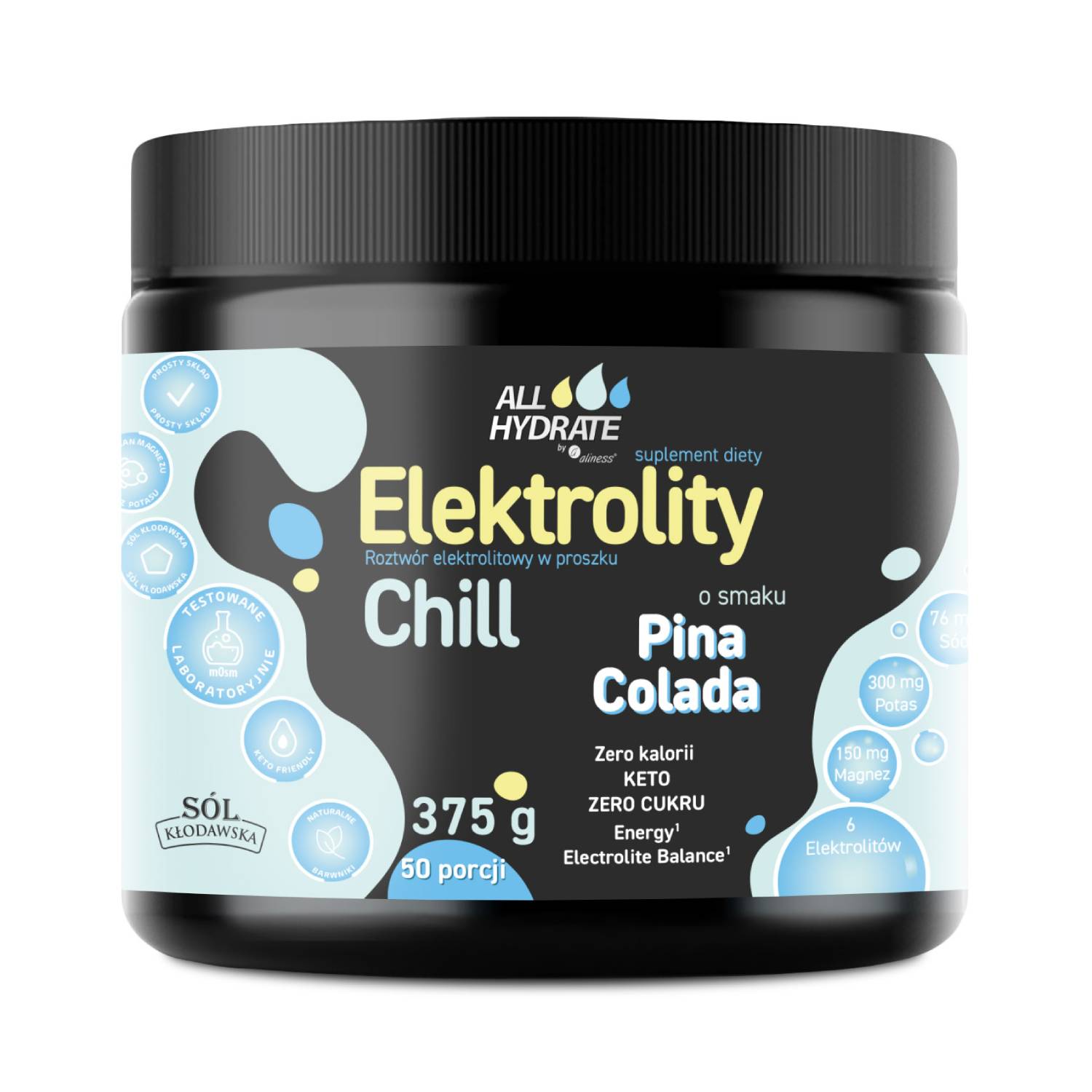 Aliness allhydrate, elektrolity chill, smak pina colada, 375 g