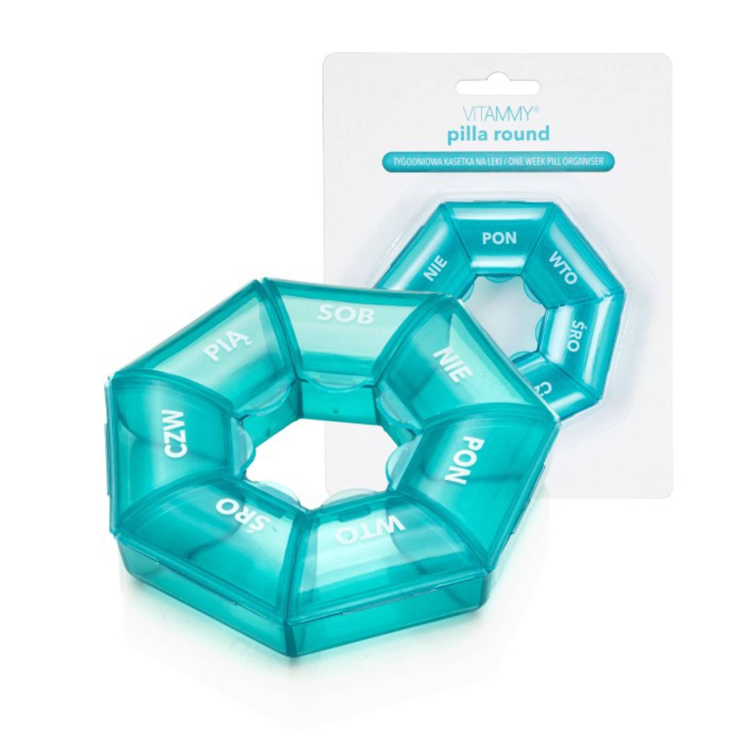 Vitammy pilla round 7x1 - kasetka tygodniowa na leki, 1 sztuka
