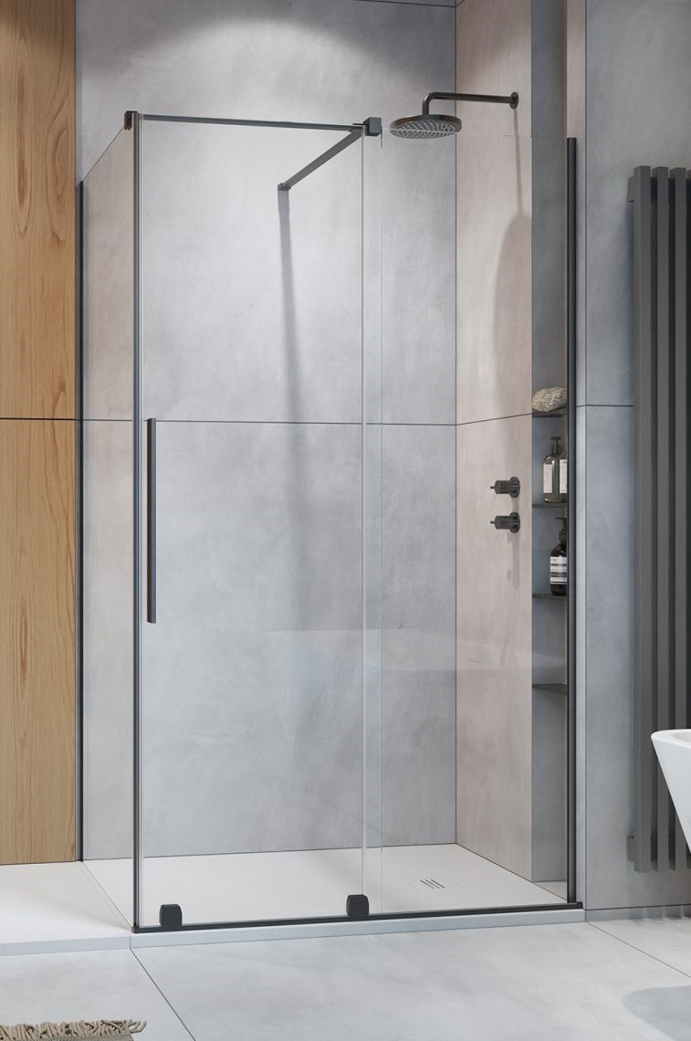 Radaway Furo Brushed Gunmetal KDJ drzwi prysznicowe 130 cm prawe gumetal brushed/szkło przezroczyste 10104672-92-01R/10110630-01-01