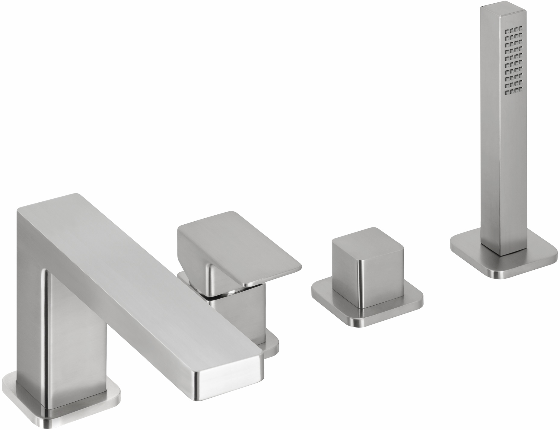 Herzbach Ceo iX-finish bateria wannowo-prysznicowa 4-otworowa stal nierdzewna 36.220250.1.14