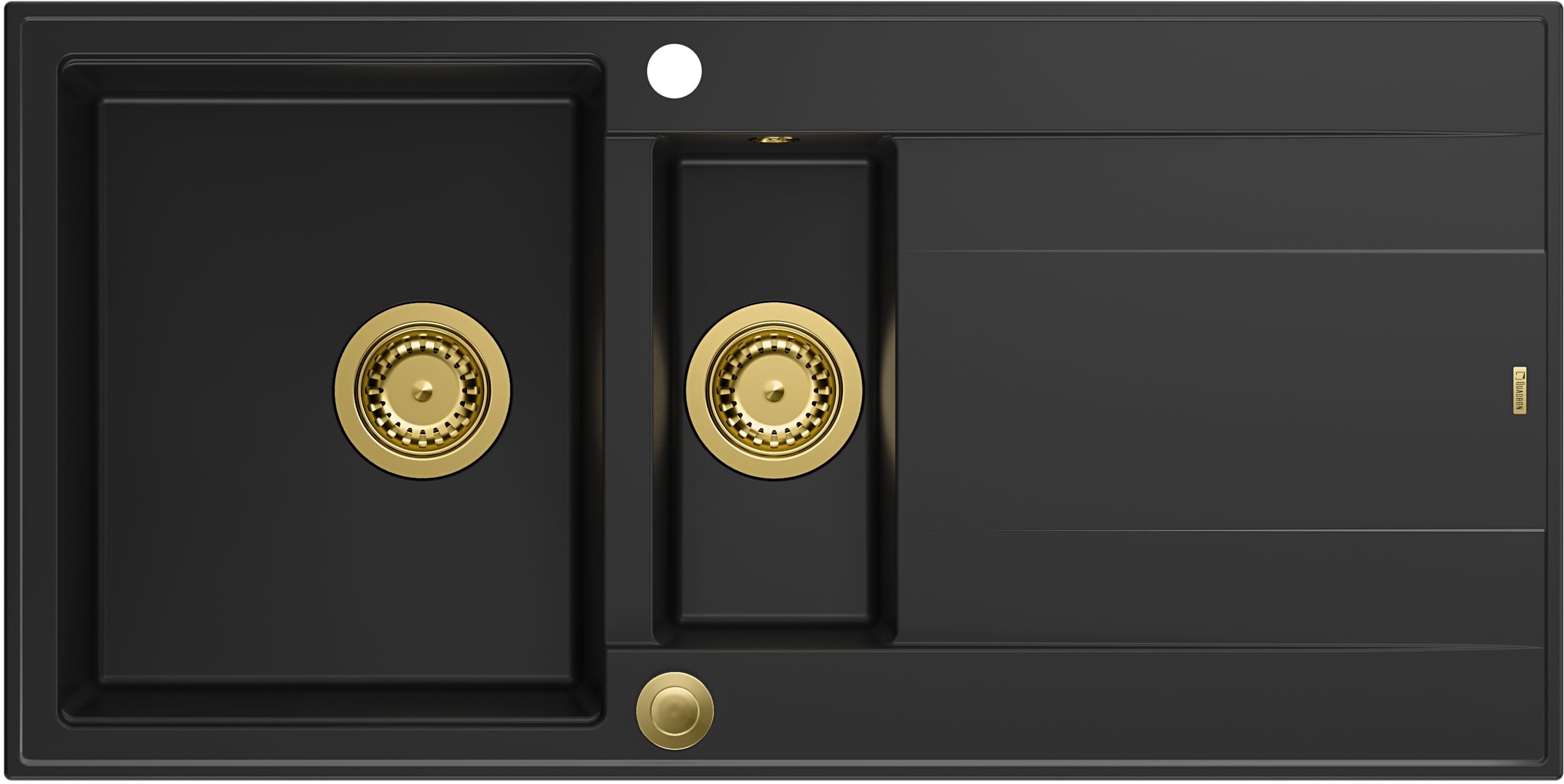 Quadron Evan 156XL zlewozmywak 100x50 cm GraniteQ pure carbon/złoty HQE510050U7_PVDG1_P2O