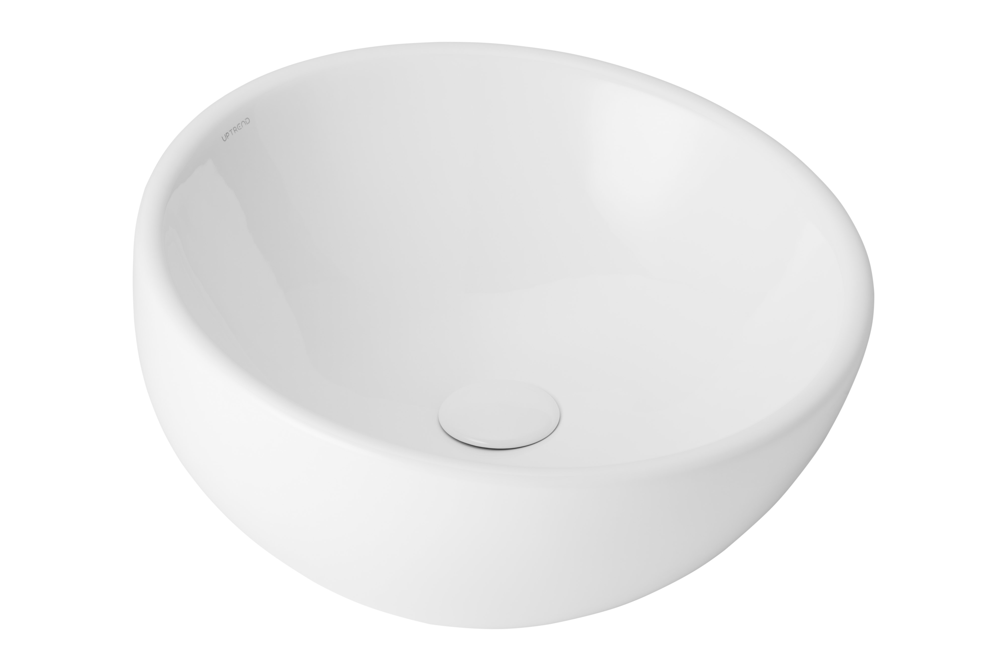 Uptrend Nana umywalka 42,5x42,5 cm nablatowa okrągła biały połysk TR4545