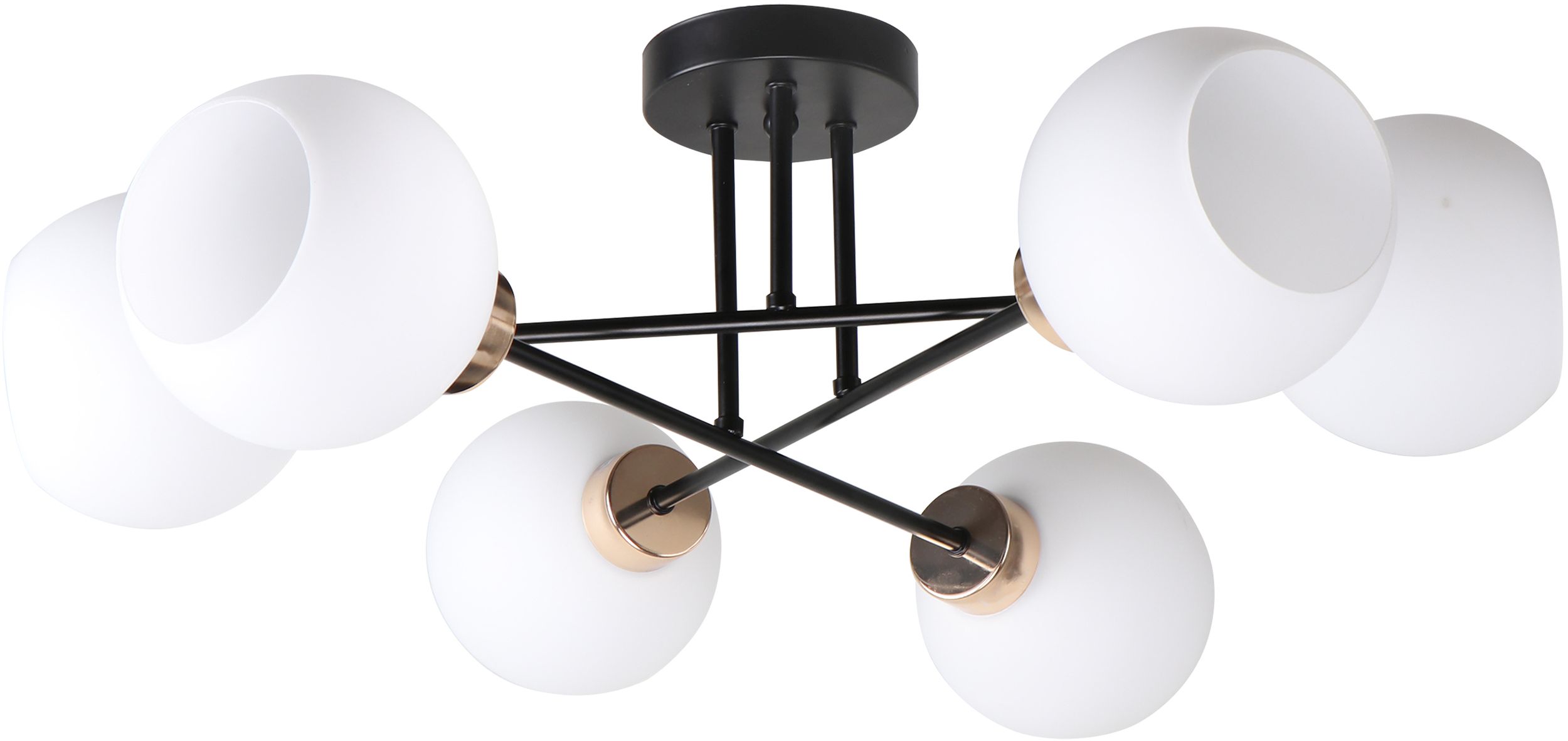 Candellux Amanda lampa podsufitowa 6x40W czarny/biały 36-21083