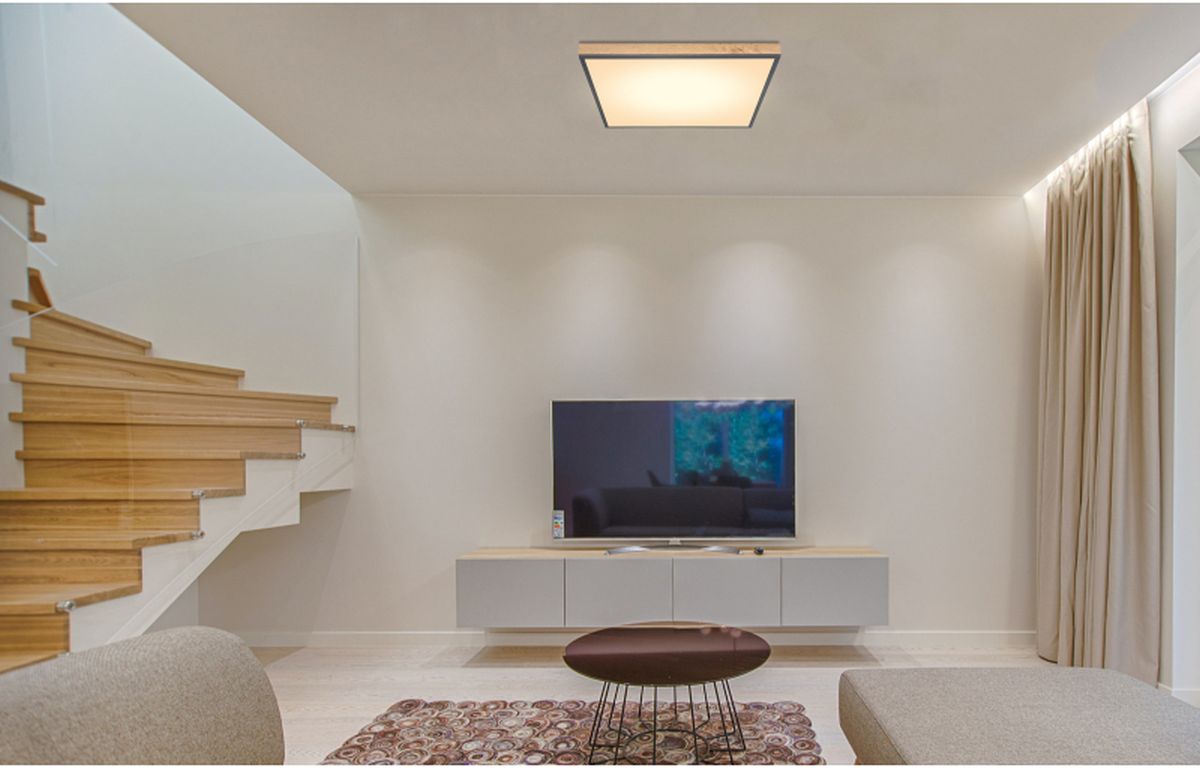 Globo Lighting Doro plafon 1x36W LED biały/grafit/drewno 416080WD3