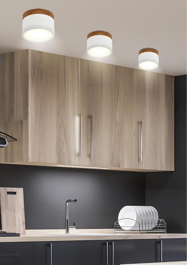 Candellux Tuba lampa podsufitowa 1x9W biały/drewno 2273648 - Wysyłka w 24h