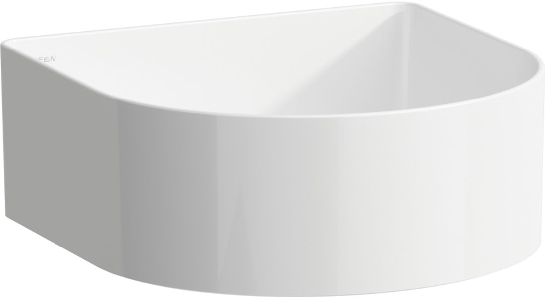 Laufen Sonar umywalka 34x34 cm nablatowa półokrągła Laufen Clean Coat biała H8123404001121