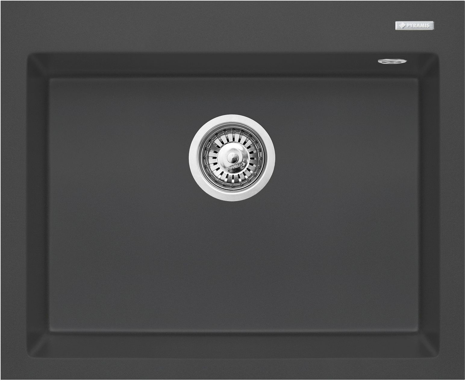Pyramis Istros zlewozmywak granitowy 61x50 cm karbon 070045012