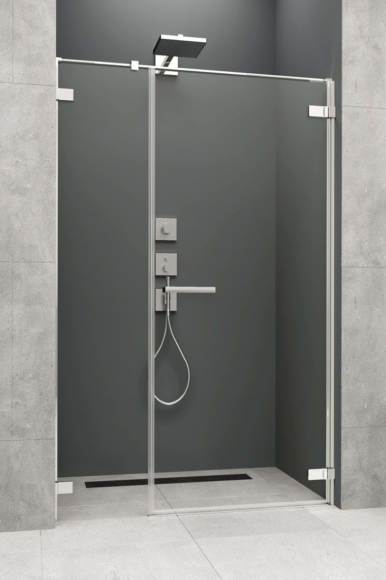 Radaway Arta DWS drzwi prysznicowe 140 cm ze ścianką stałą prawe chrom+/szkło przezroczyste 386828-03-01R/386095-03-01R