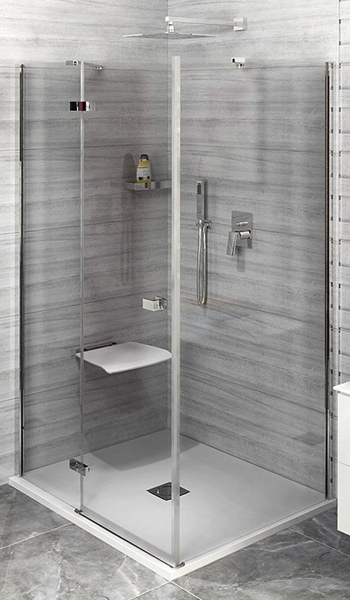 Polysan Fortis Line ścianka prysznicowa 80 cm boczna chrom/szkło przezroczyste FL3580