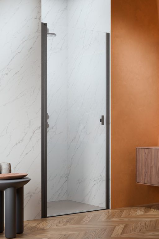 Radaway Nes Brushed GunMetal DWJ I drzwi prysznicowe 80 cm uchylne gunmetal szczotkowany/szkło przezroczyste 10026080-92-01L