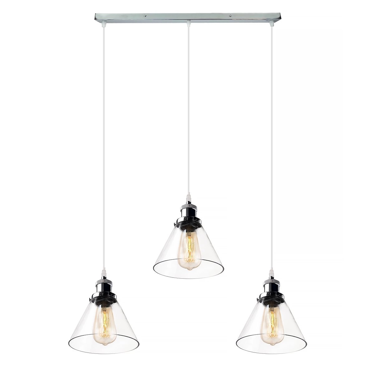 Altavola Design Loft No.1 lampa wisząca 3x40W chrom/transparent LA034/CL3_chrom