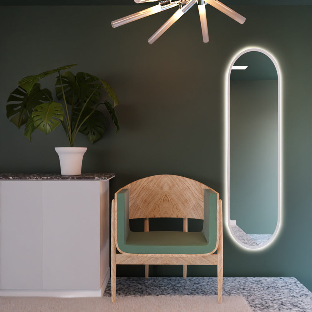 Baltica Design Tiny Border Pastille Bright lustro 40x60 cm owalne białe barwa zimna