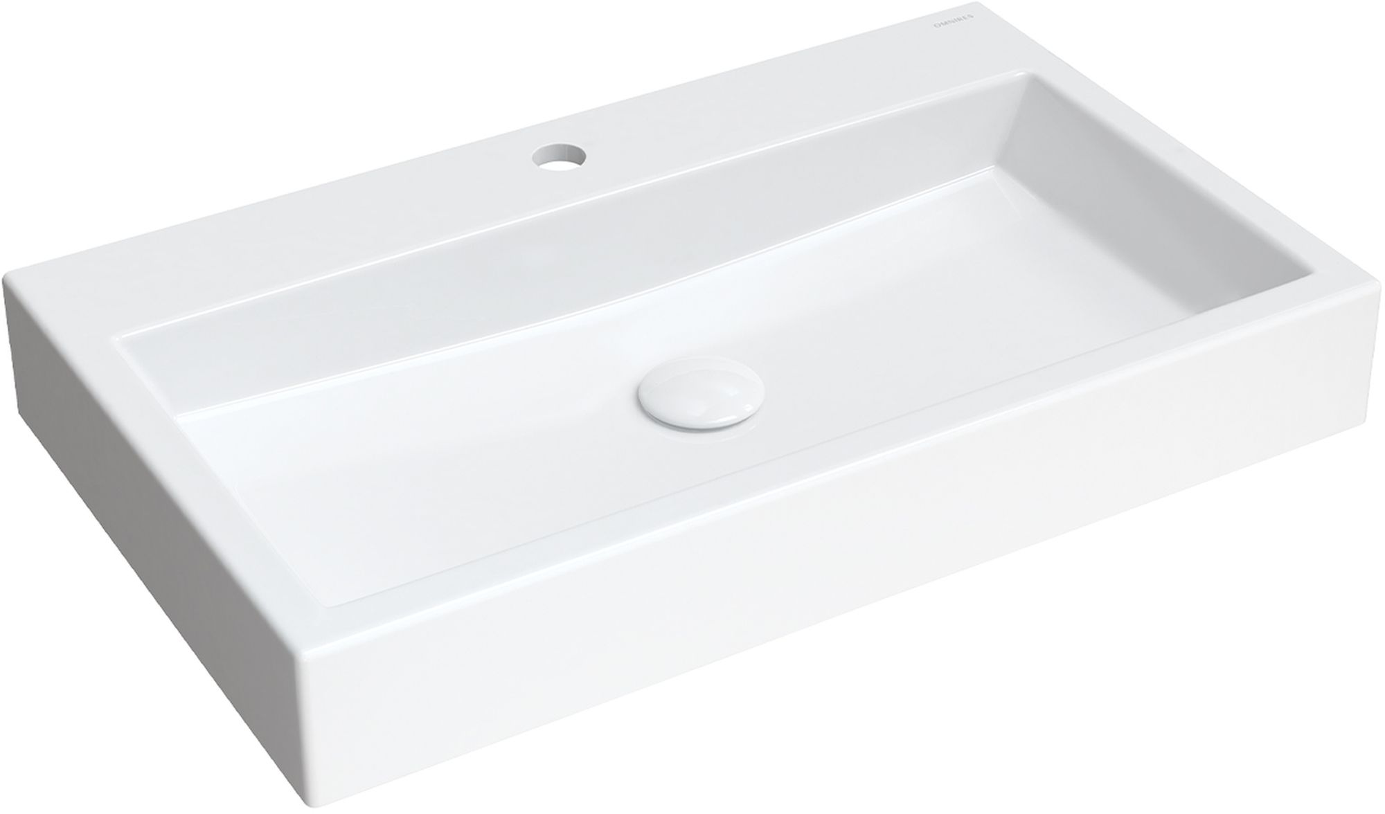 Omnires M+ umywalka 70x42 cm prostokątna ścienna-nablatowa biała THASOS700BP - Wysyłka w 24h