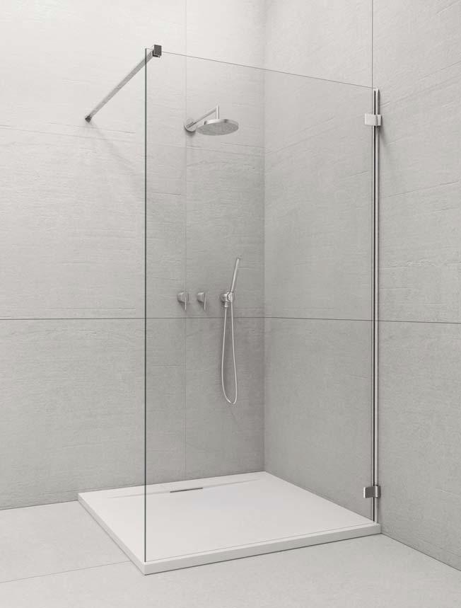 Radaway Euphoria Walk-In ścianka prysznicowa 90 cm frontowa W1 V chrom/szkło przezroczyste 383111-01-01