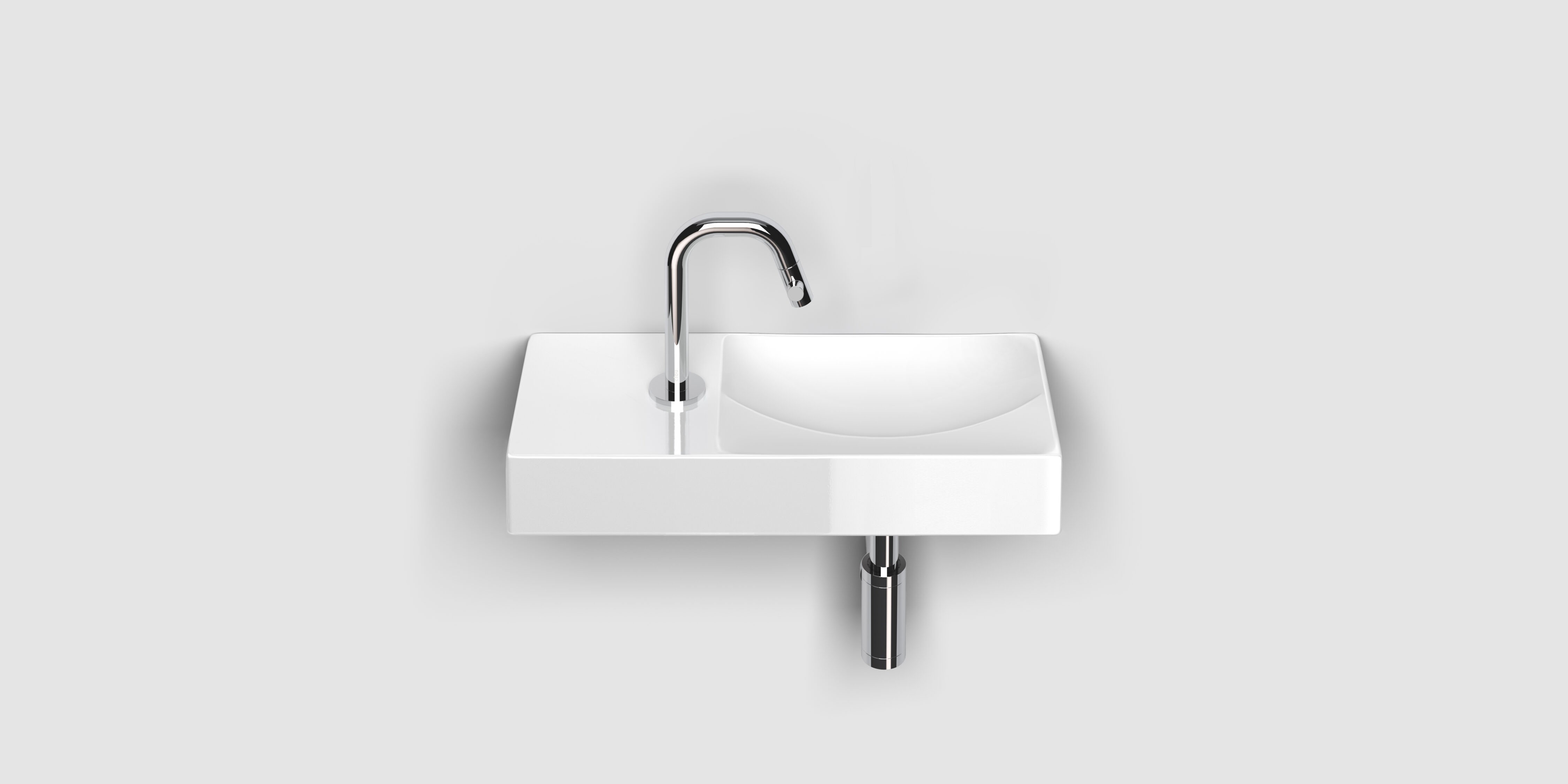 Clou Vale umywalka 45x19 cm prostokątna ścienna-nablatowa biała CL/03.03162.01.L