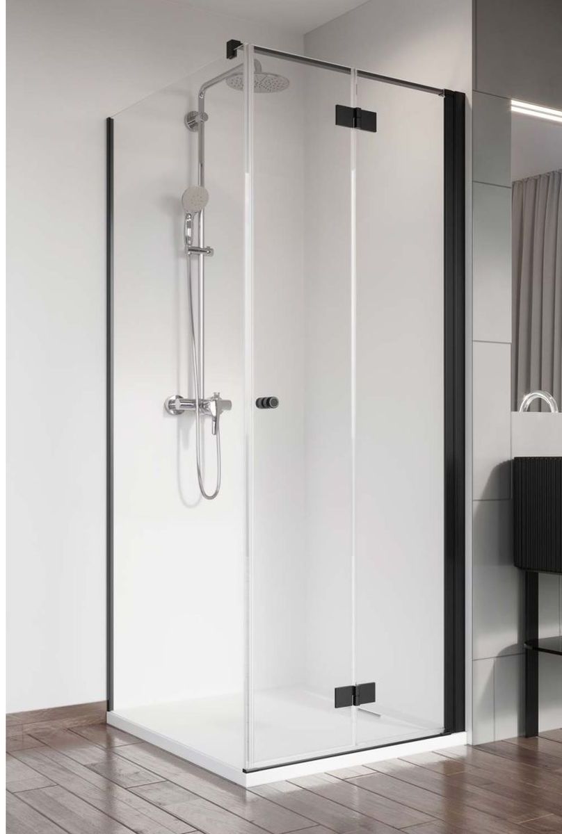 Radaway Nes Black KDJ-B drzwi prysznicowe 80 cm prawe czarny mat/szkło przezroczyste 10025080-54-01R