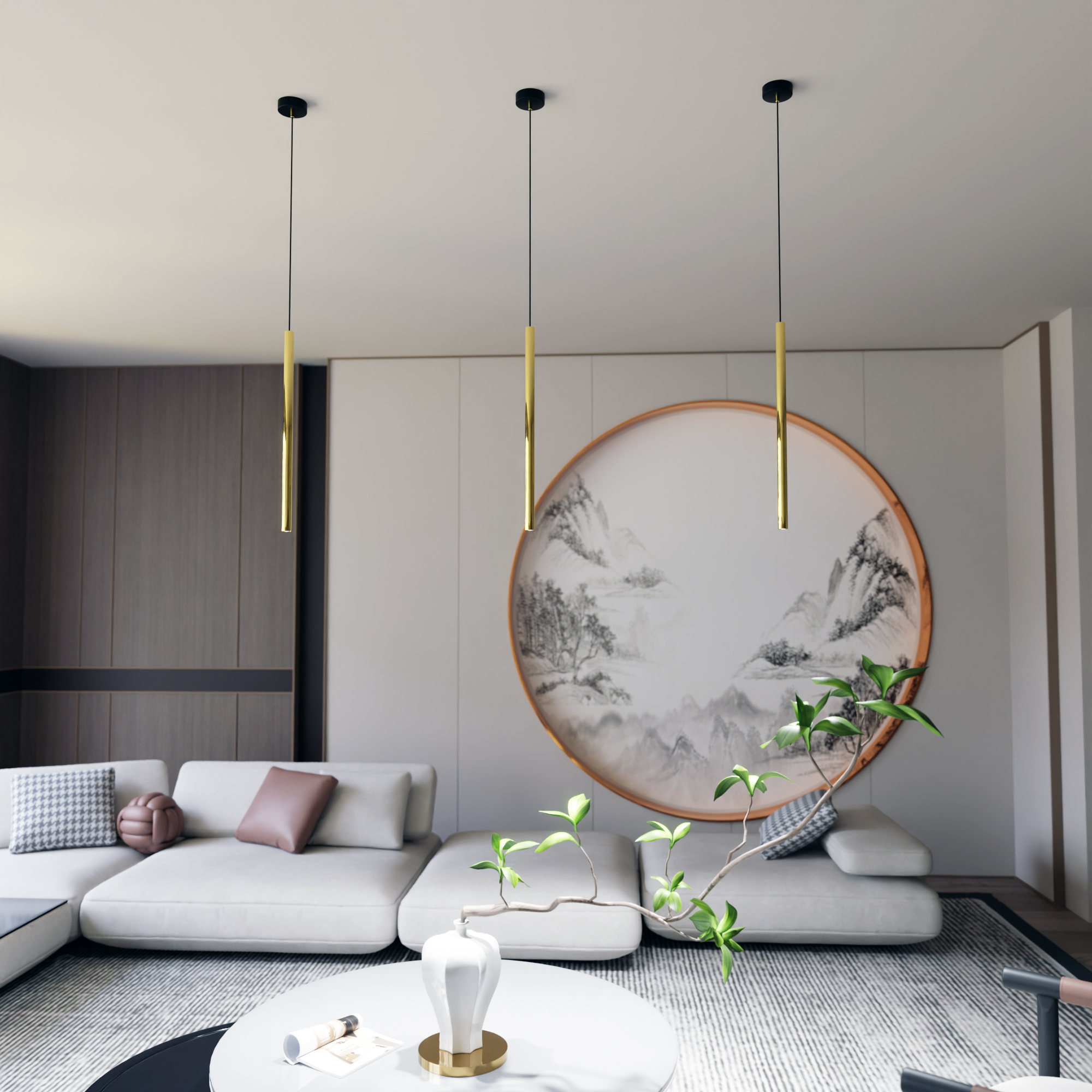 Emibig Selter Gold lampa wisząca 1x8W złoty/czarny 1332/1