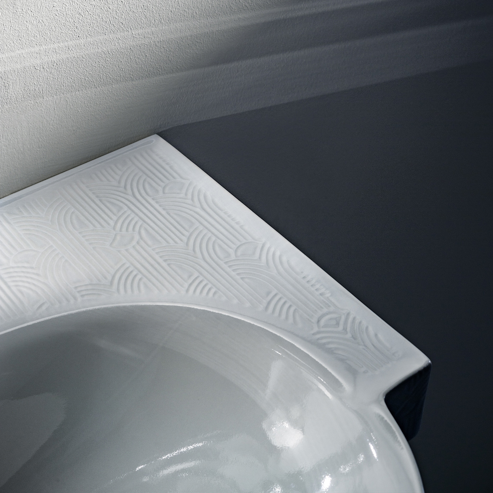 Laufen The New Classic umywalka 60x48 cm półokrągła biała z wzorem Cosmopolitan H813853R021091