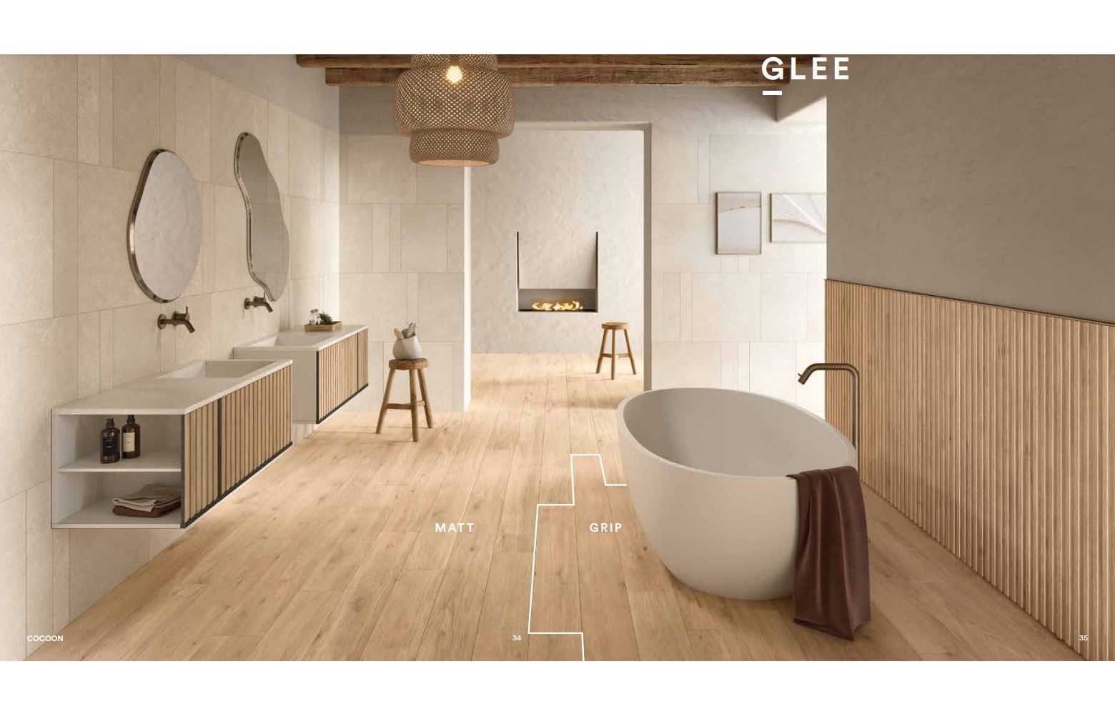 Caesar Cocoon Glee płytka deska ścienno-podłogowa 120x20 cm beżowa