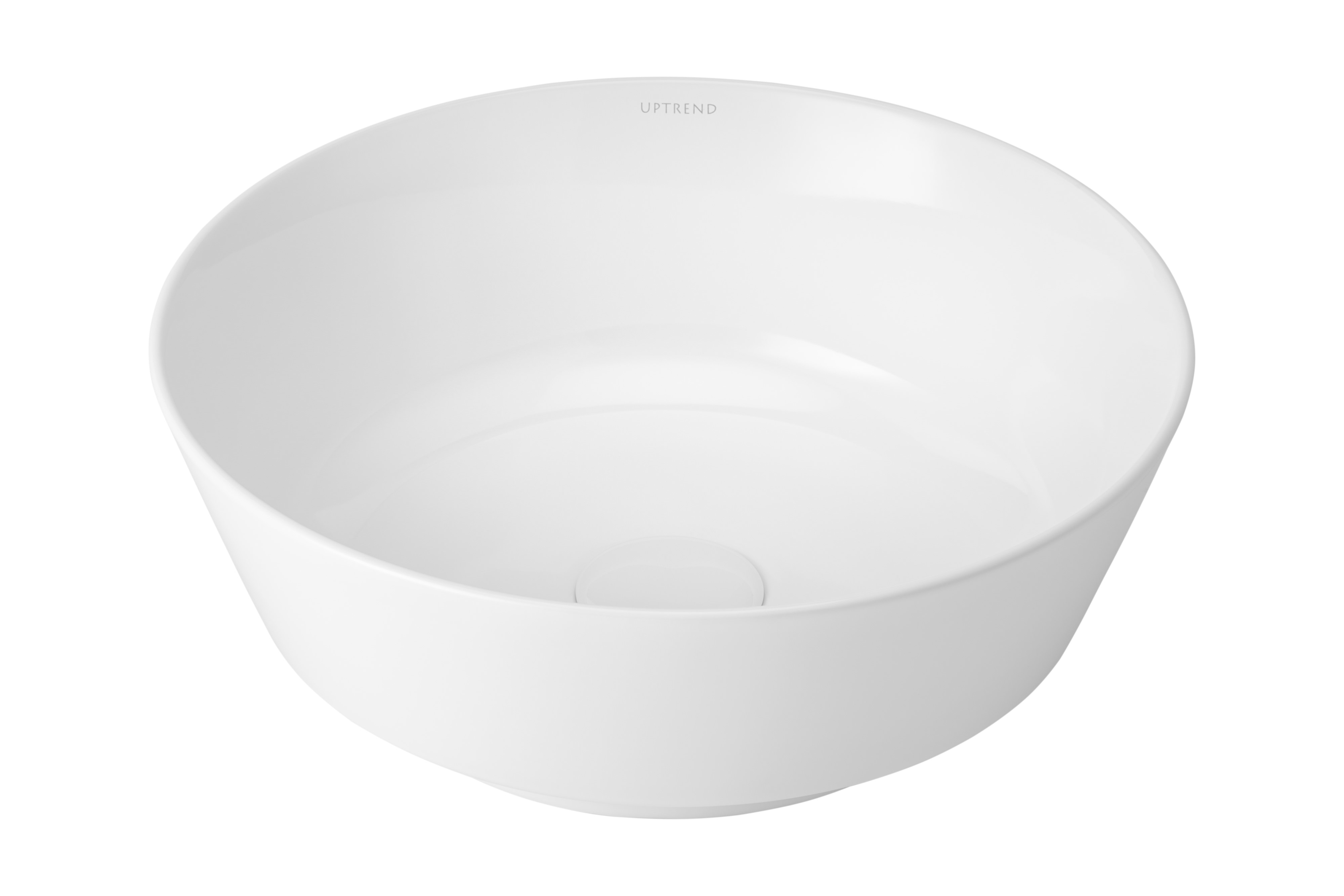 Uptrend Paris umywalka 40x40 cm nablatowa okrągła biały połysk UP4044-2