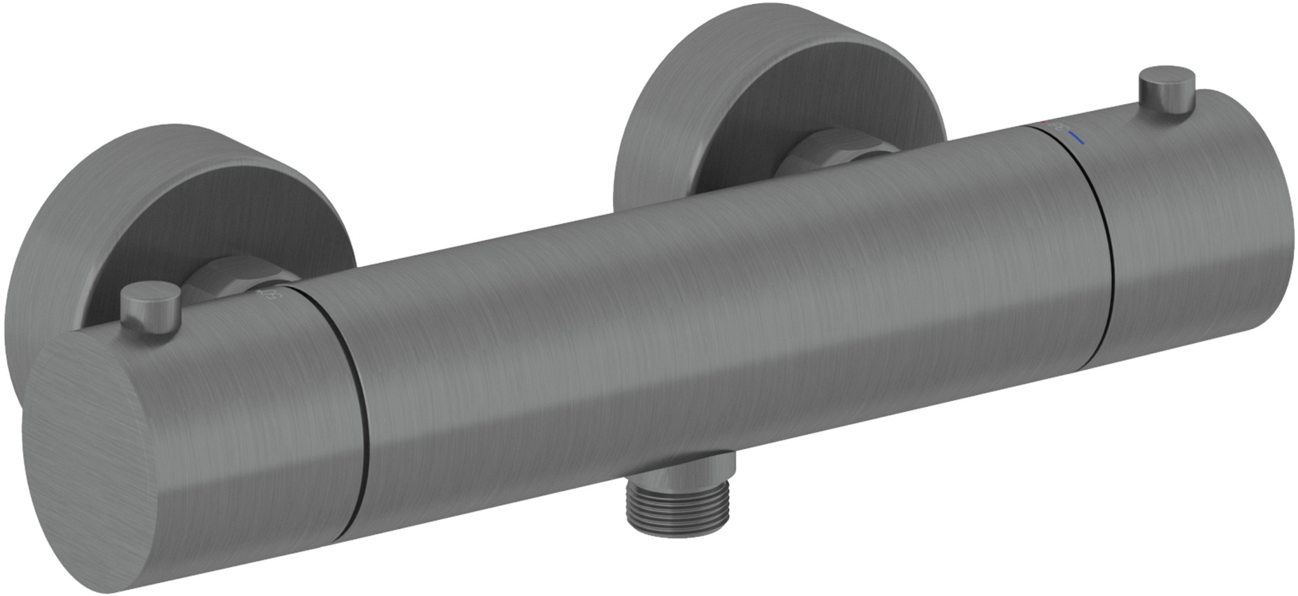 Kludi Objekta bateria prysznicowa ścienna termostatyczna czarny szczotkowany 35200N238