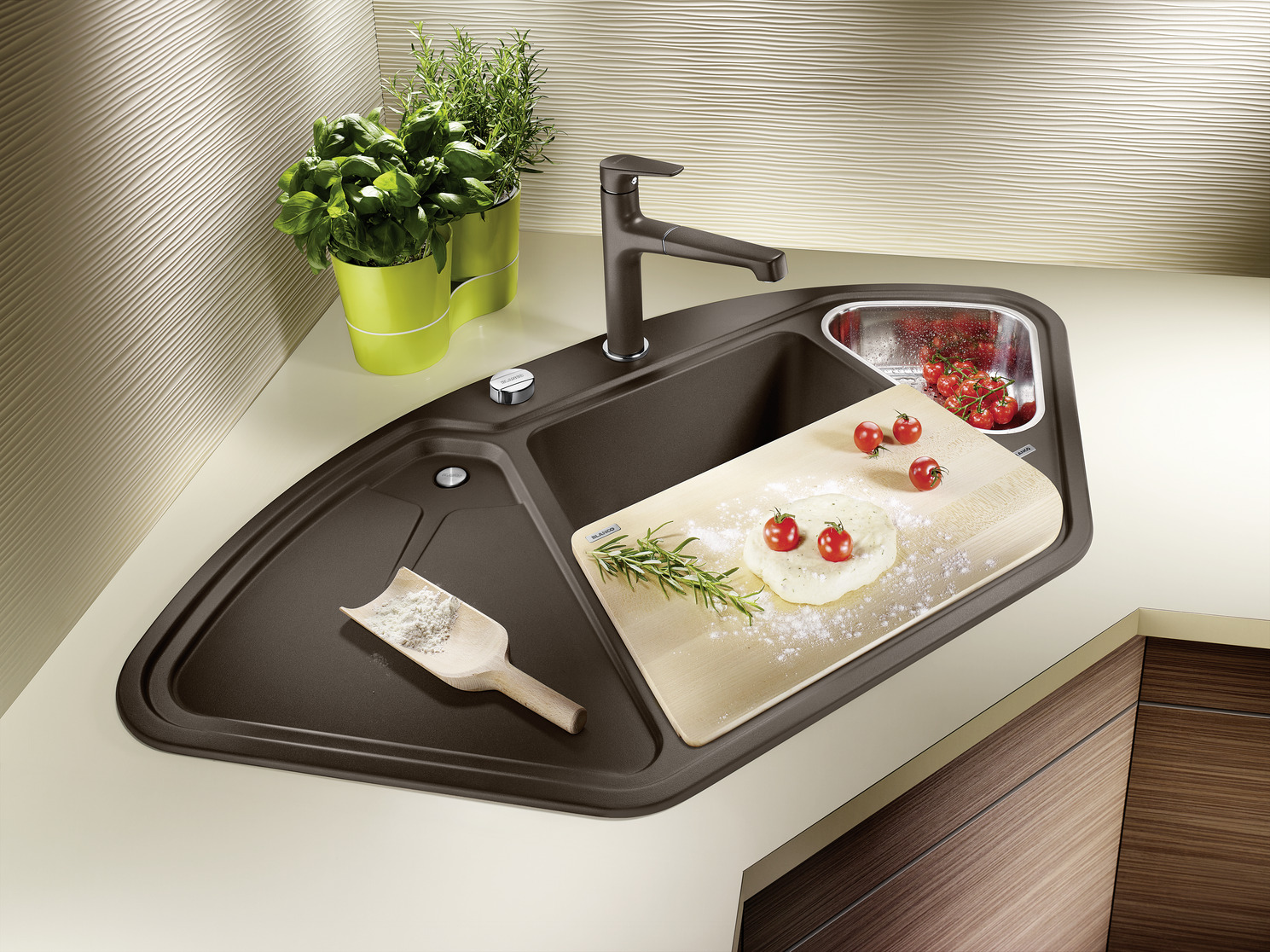 Blanco Delta II zlewozmywak 105,7x57,5 cm z Silgranit kawowy 523669