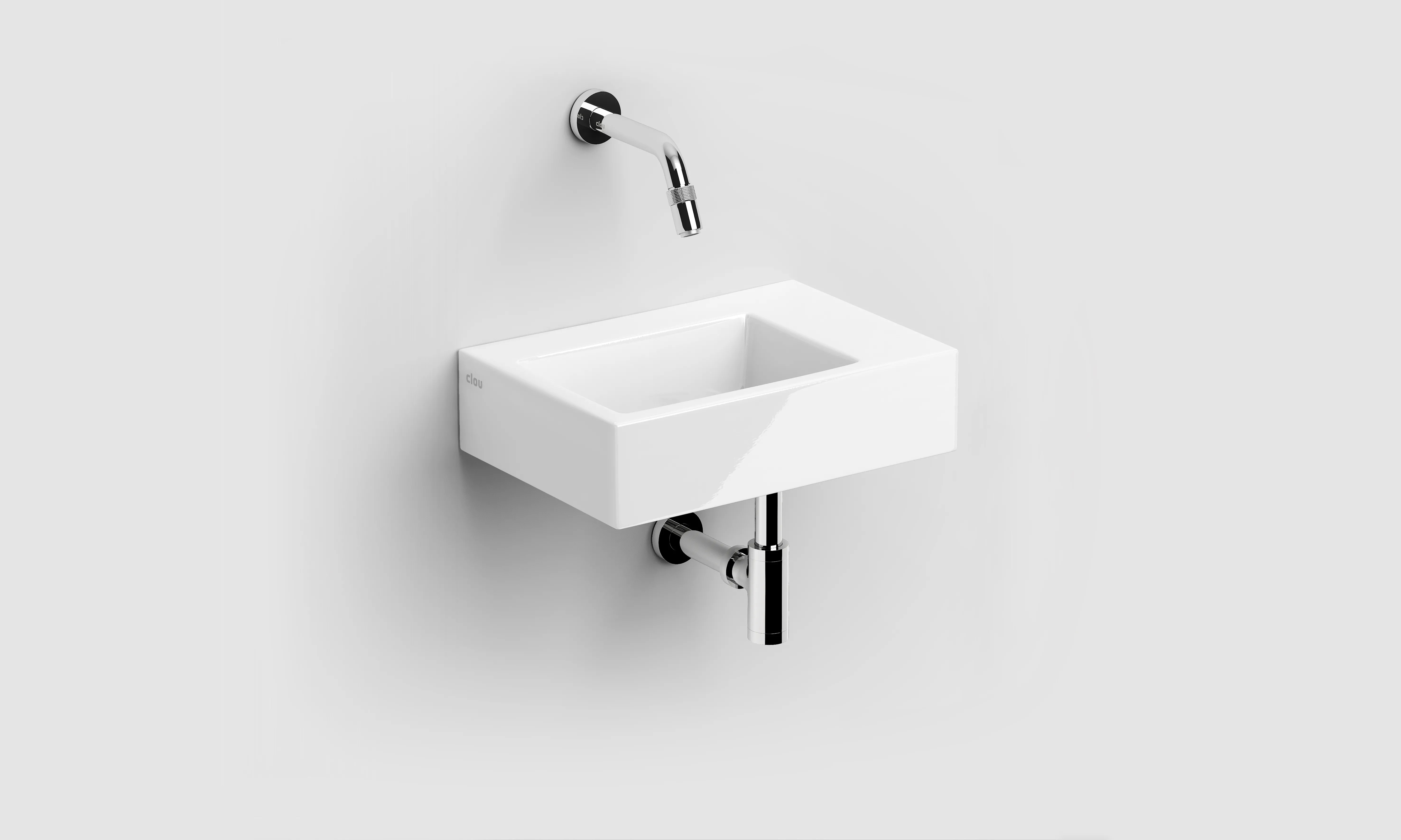 Clou Flush umywalka 36x24,5 cm prostokątna ścienna-nablatowa biała CL/03.03021