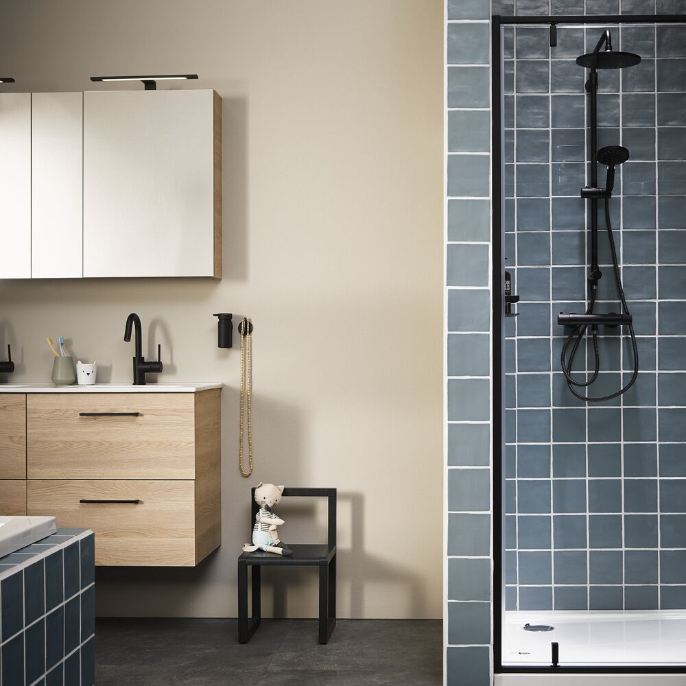 Sealskin Contour kabina prysznicowa 90x90 cm kwadratowa czarny mat/szkło przezroczyste CD180906195100