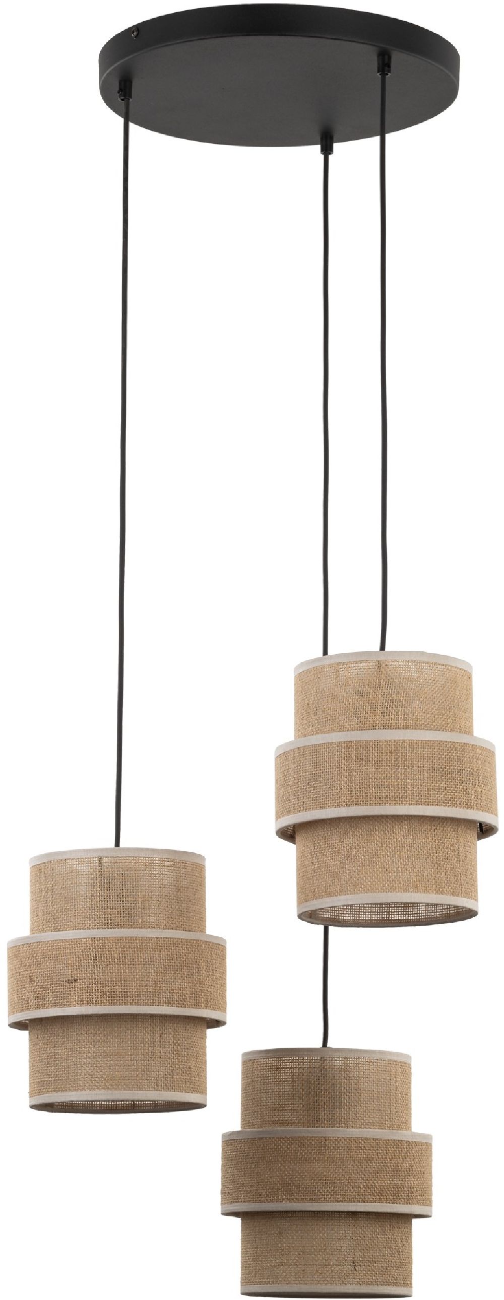 TK Lighting Calisto lampa wisząca 3x15 W beżowa 6098