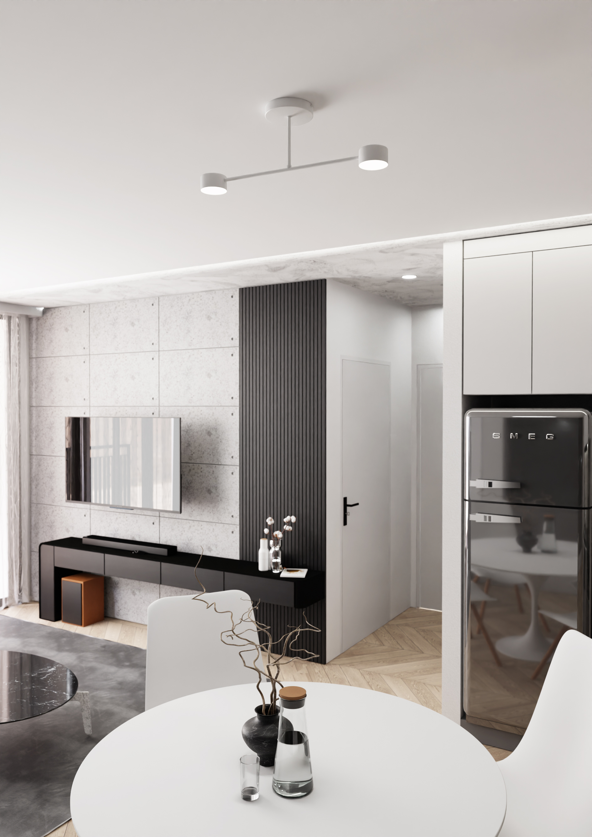 Emibig Halo lampa podsufitowa 2x10 W biała 1356/2