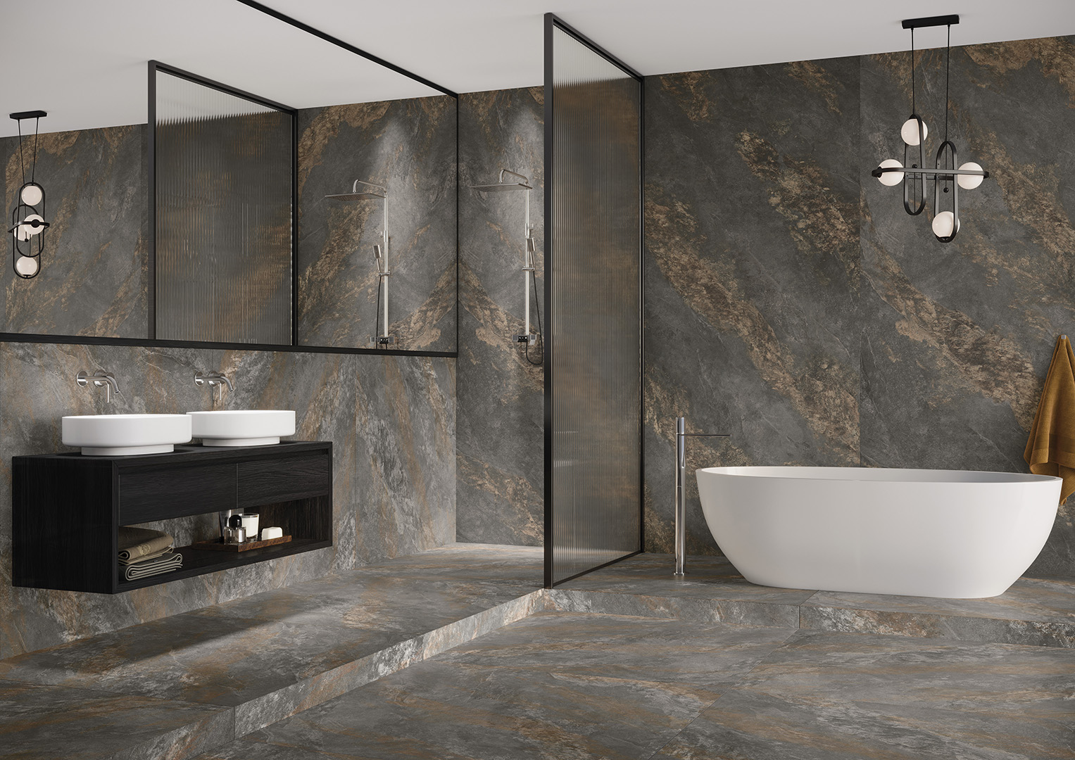 Cerrad Auric płytka ścienno-podłogowa 119,7x119,7 cm brązowa-szara