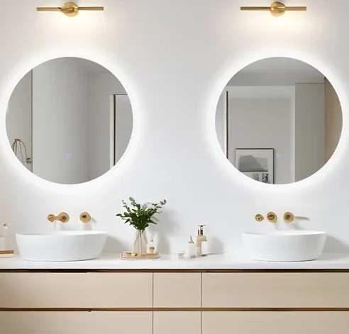 Balneo Moon lustro 70x70 cm okrągłe z oświetleniem z matą grzewczą biały L0101020401-6