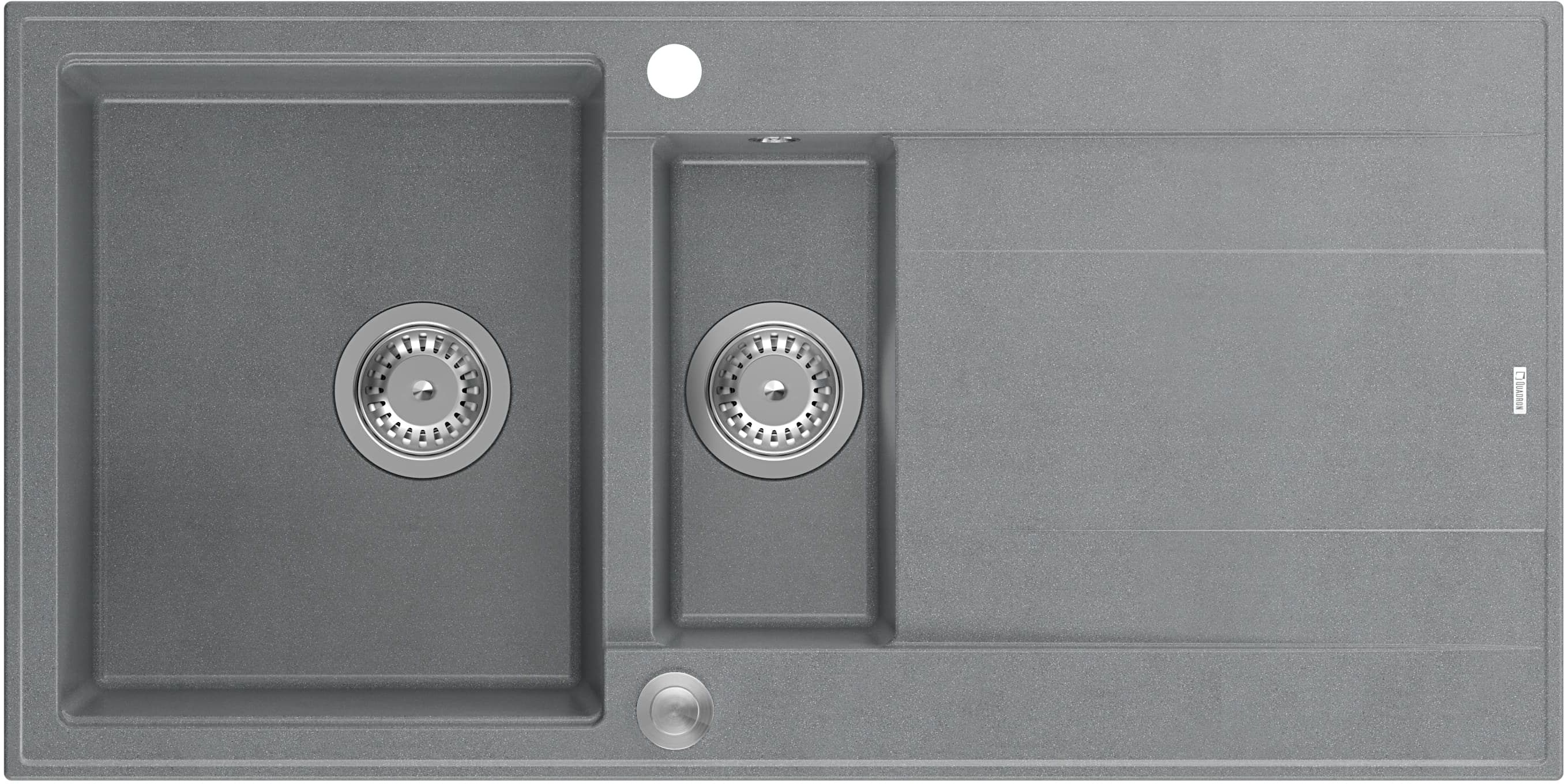 Quadron Evan 156XL zlewozmywak 100x50 cm GraniteQ silver stone/stalowy HQE5510050U5_BS_P2O