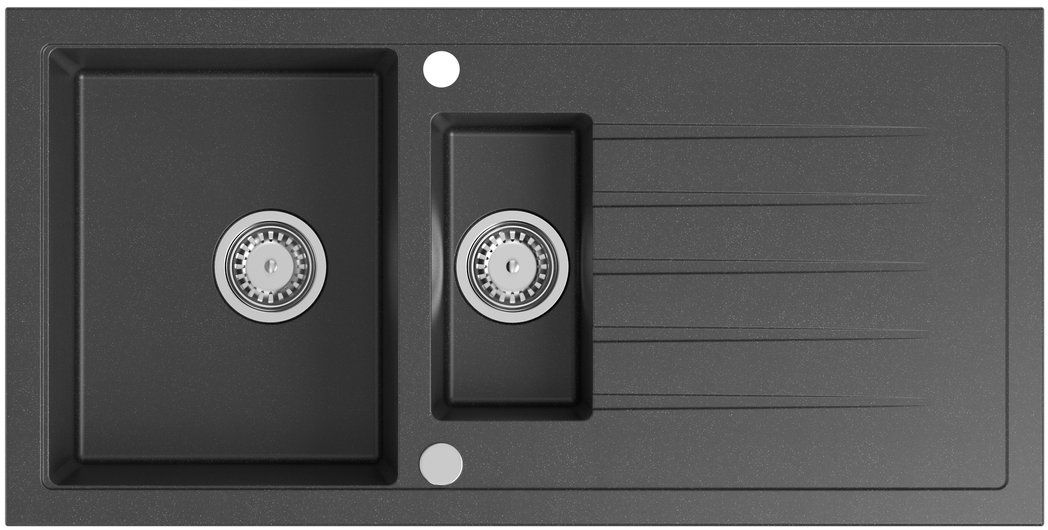 Sapho zlewozmywak granitowy 100x50 cm czarny GR1334
