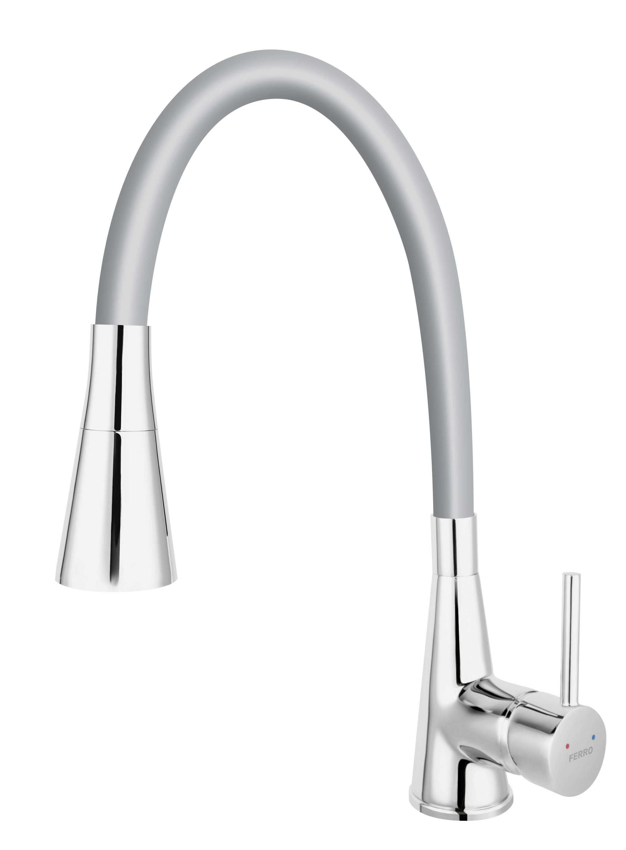 Ferro Zumba II bateria kuchenna z elastyczną wylewką chrom/szary BZA42S - Wysyłka w 24h