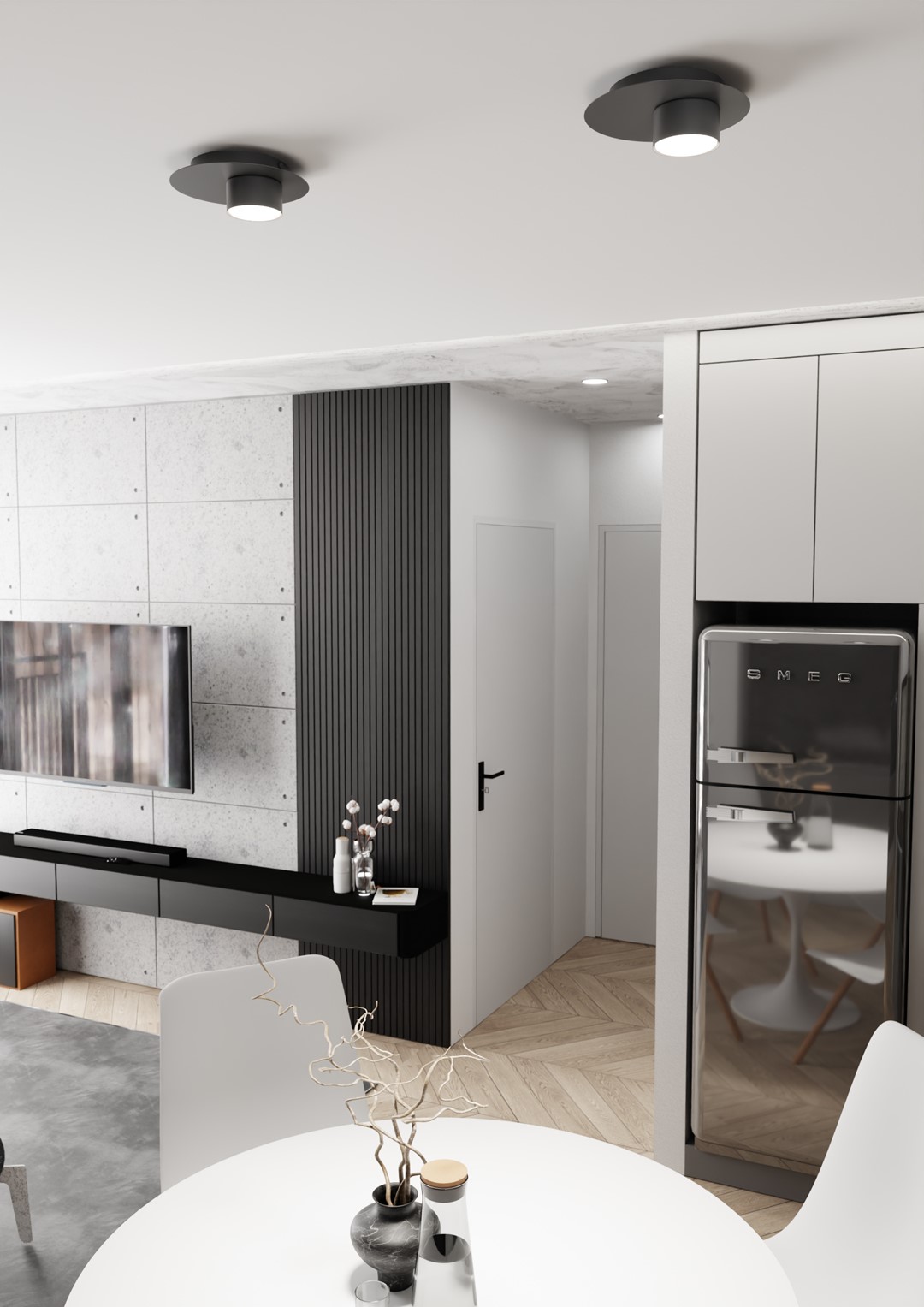 Emibig Bolx lampa podsufitowa 1x12 W czarna 1441/1