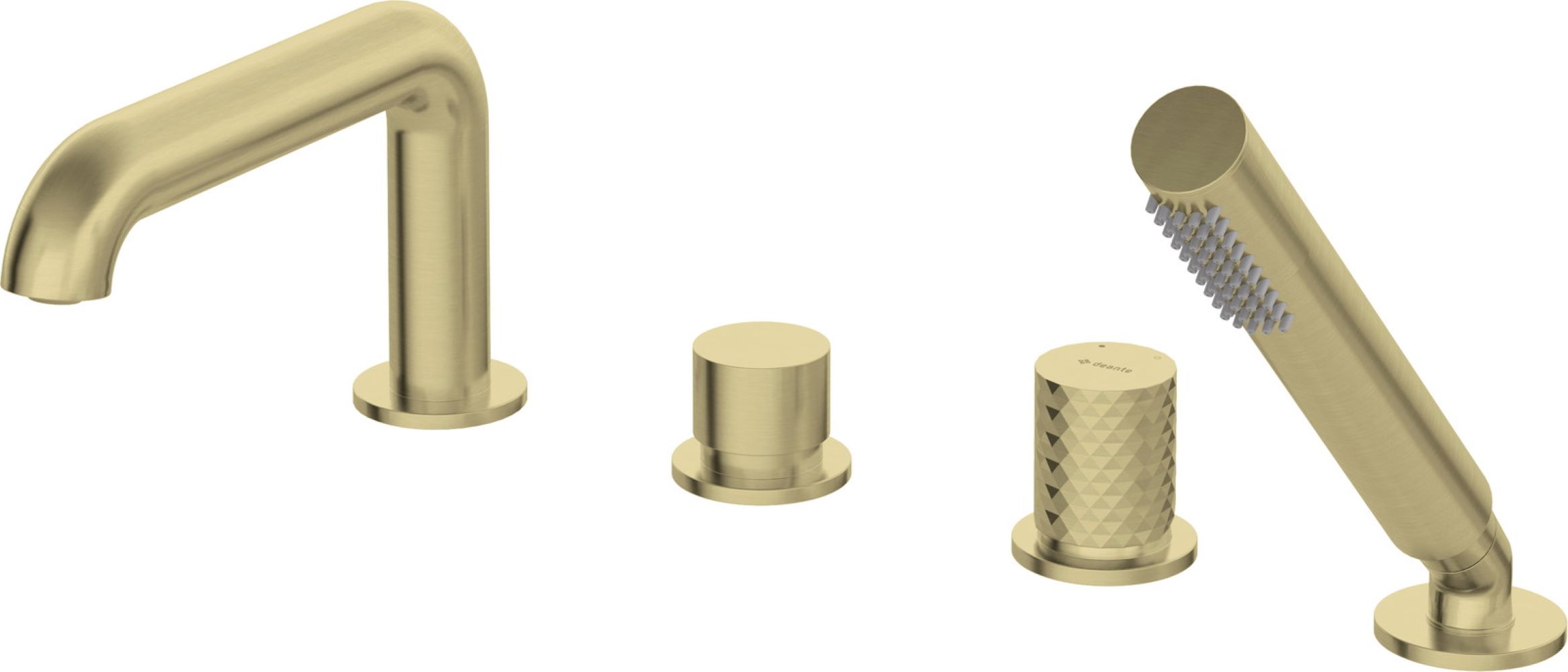 Deante Silia Hexa bateria wannowo-prysznicowa nawannowa złoty szczotkowany BHS_R14M