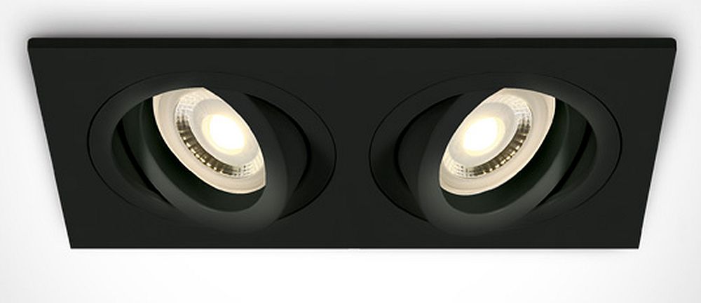 One Light Glafira lampa do zabudowy 2x10 W czarna 51205ABG/B