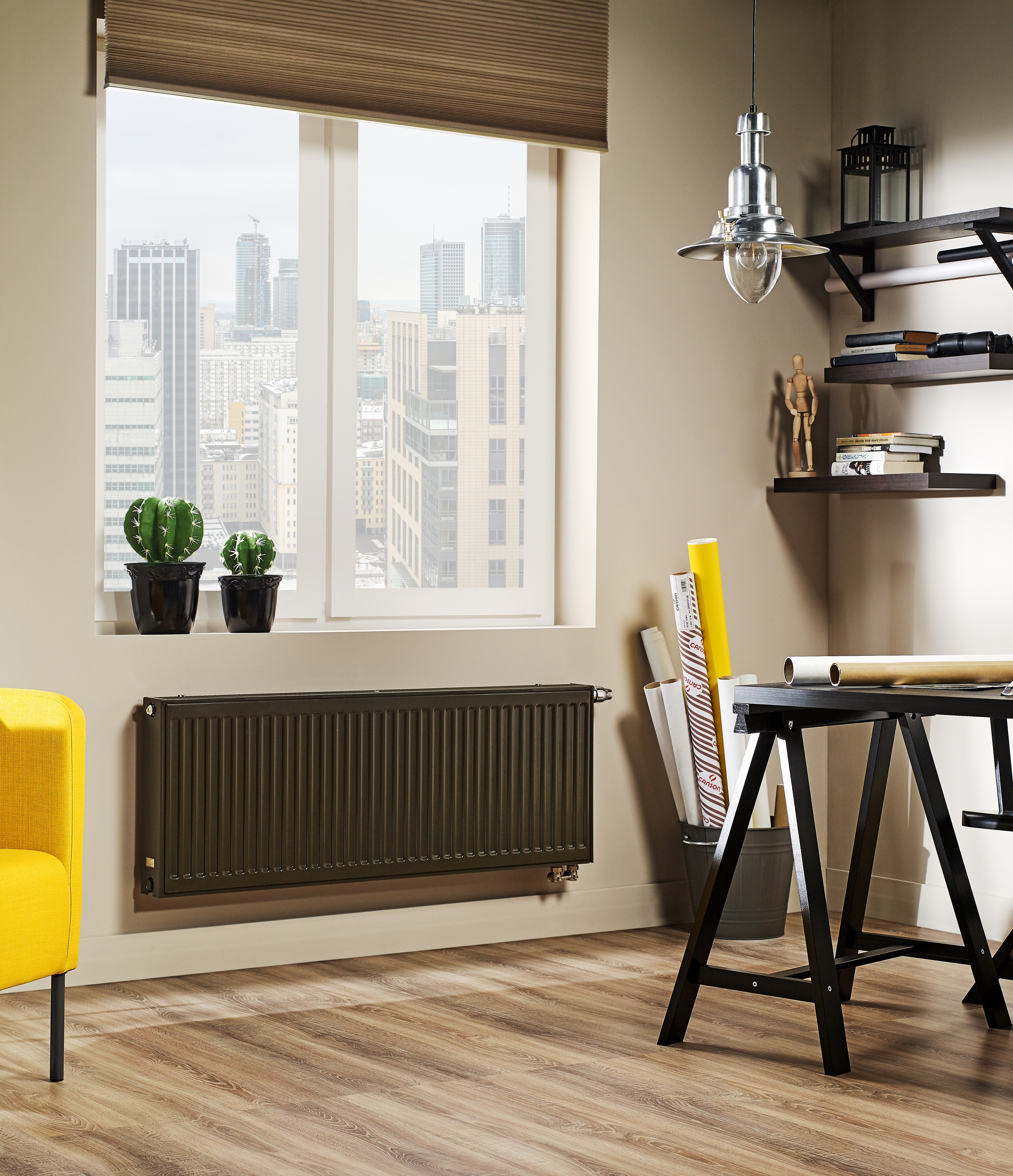 Purmo Ventil Compact grzejnik płytowy 50x40 cm podłączenie dolne biały CV21 500x400