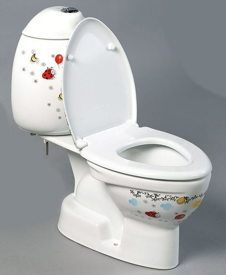 Creavit Kid miska kompaktowa WC dla dzieci ze zbiornikiem z deską sedesową i mechanizmem spustowym biały/wzór (CK31011CB00EFF00, ... - Wysyłka w 24h