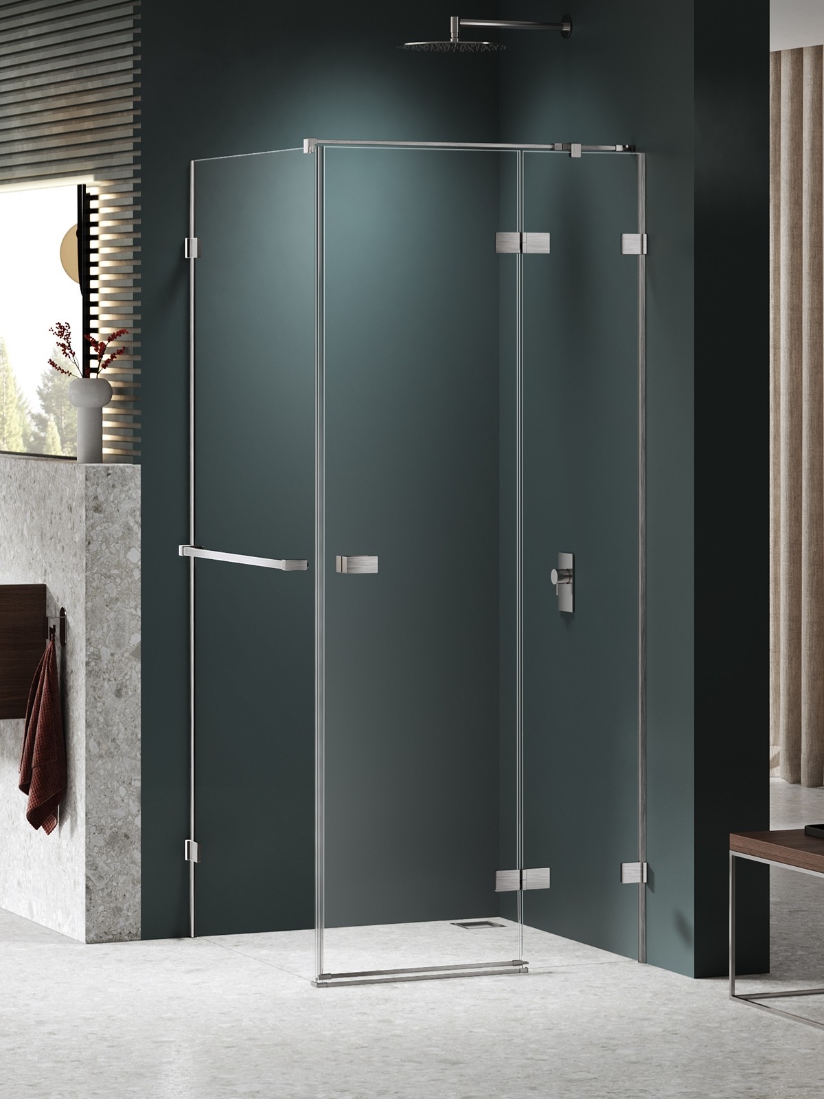 New Trendy Avexa Nickel Brushed kabina prysznicowa 80x110 cm prostokątna prawa nikiel szczotkowany/szkło przezroczyste EXK-8690