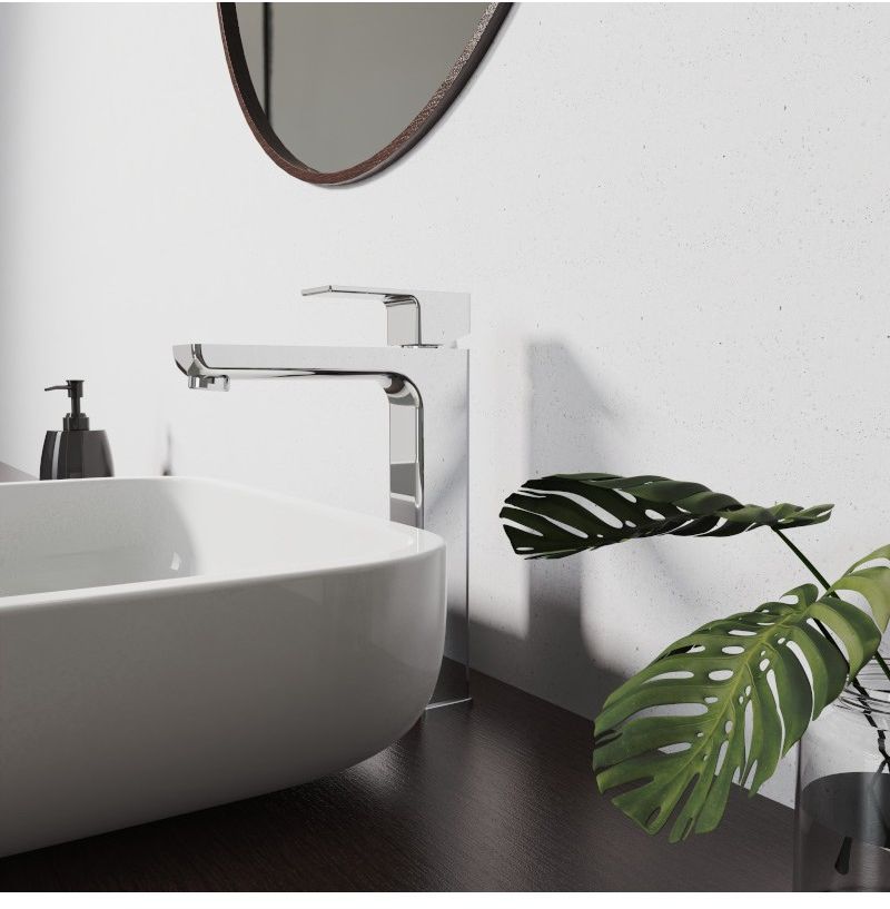 LaVita Aquila bateria umywalkowa stojąca wysoka chrom